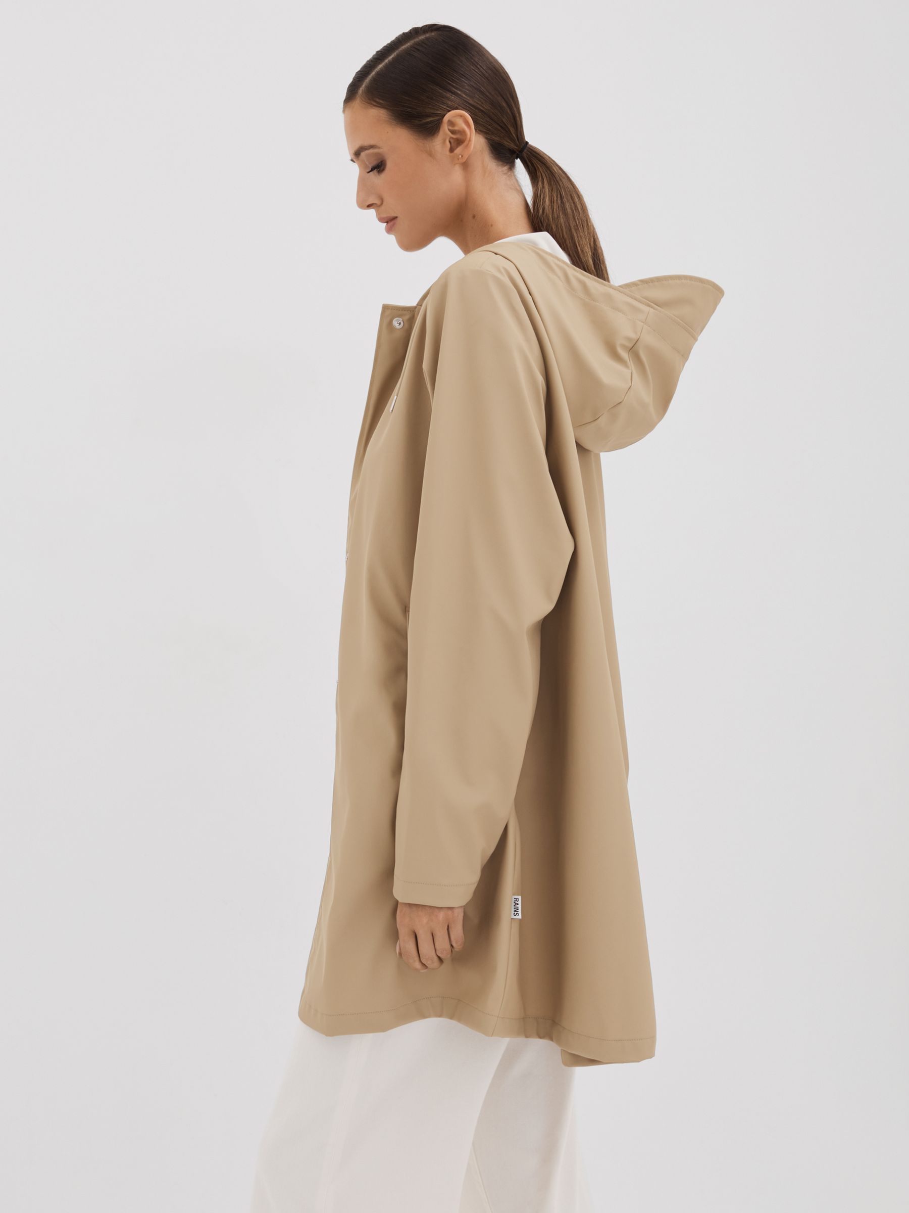 Rains A-Line Raincoat in Sand - Image 2 of 4