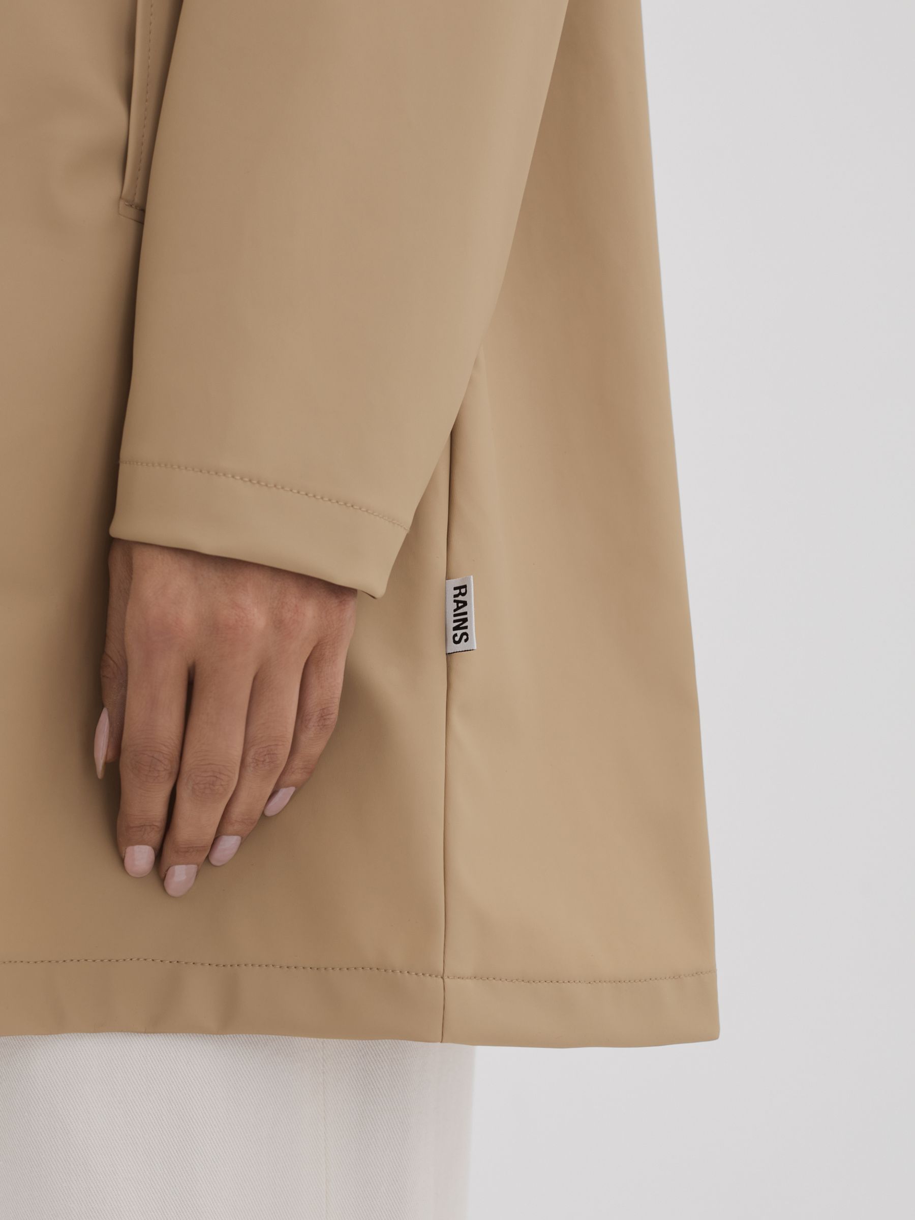 Rains A-Line Raincoat in Sand - Image 3 of 4