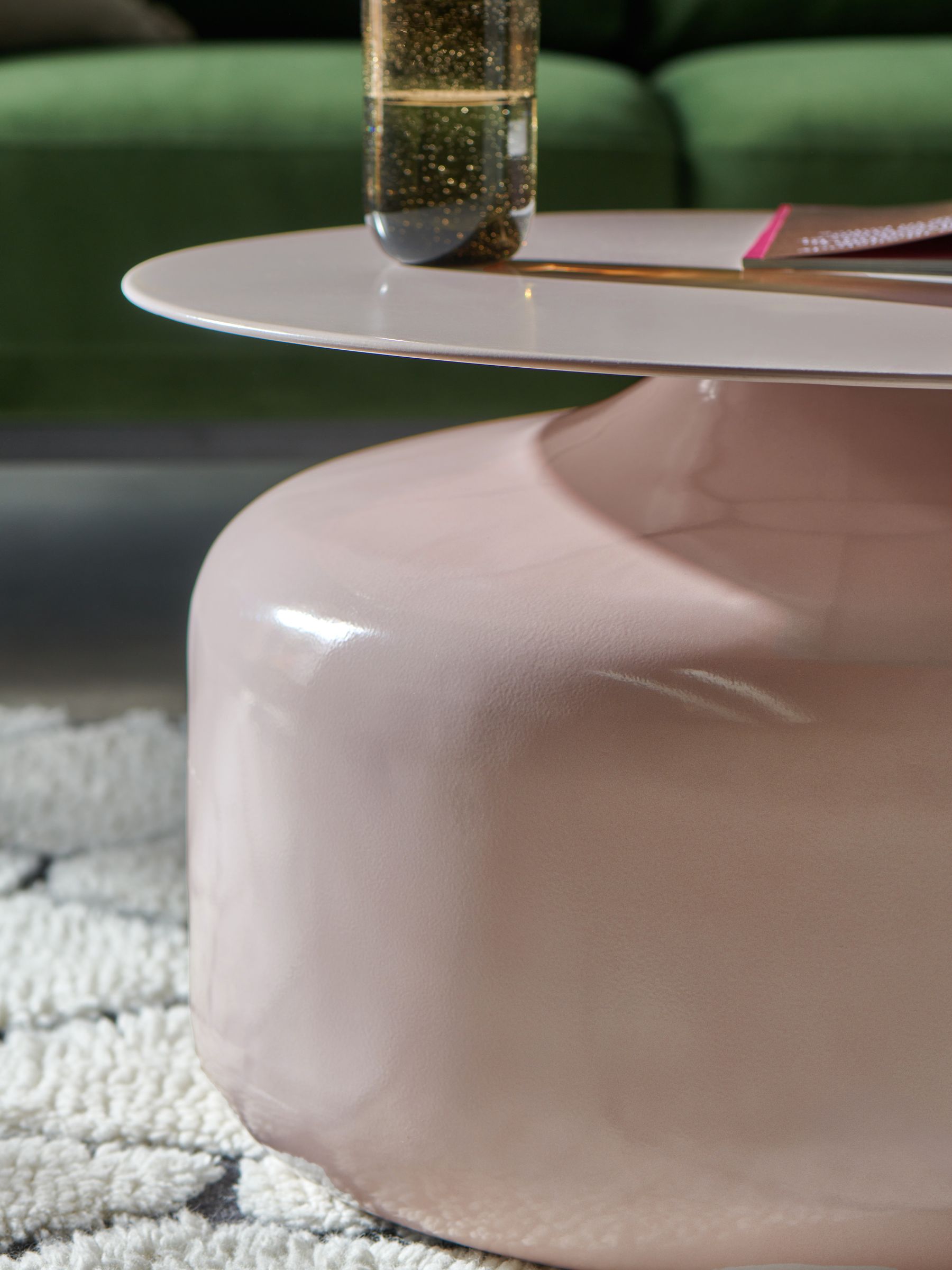 Zuri Metal Coffee Table in Nude White - Image 2 of 5