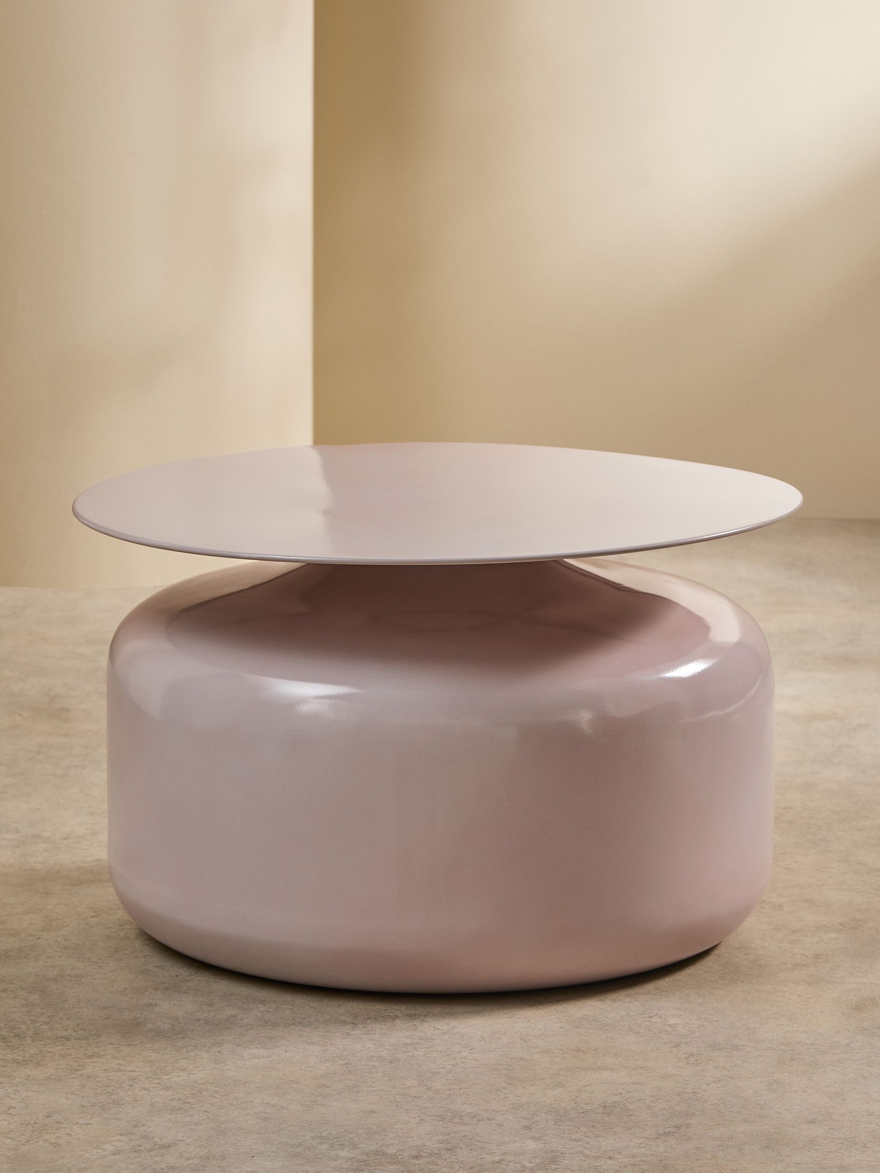 Zuri Metal Coffee Table in Nude White - Image 3 of 5