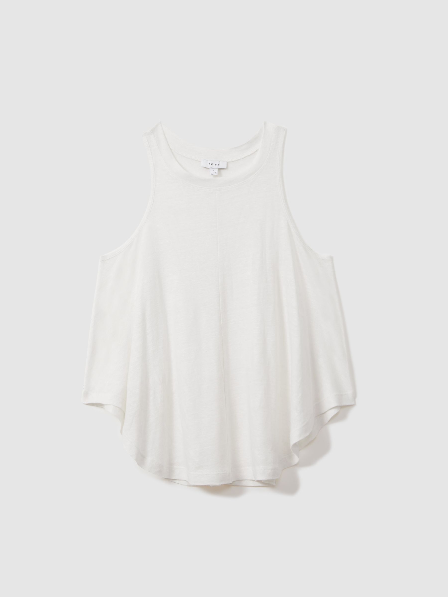 Linen Waterfall Vest in White - Image 2 of 5