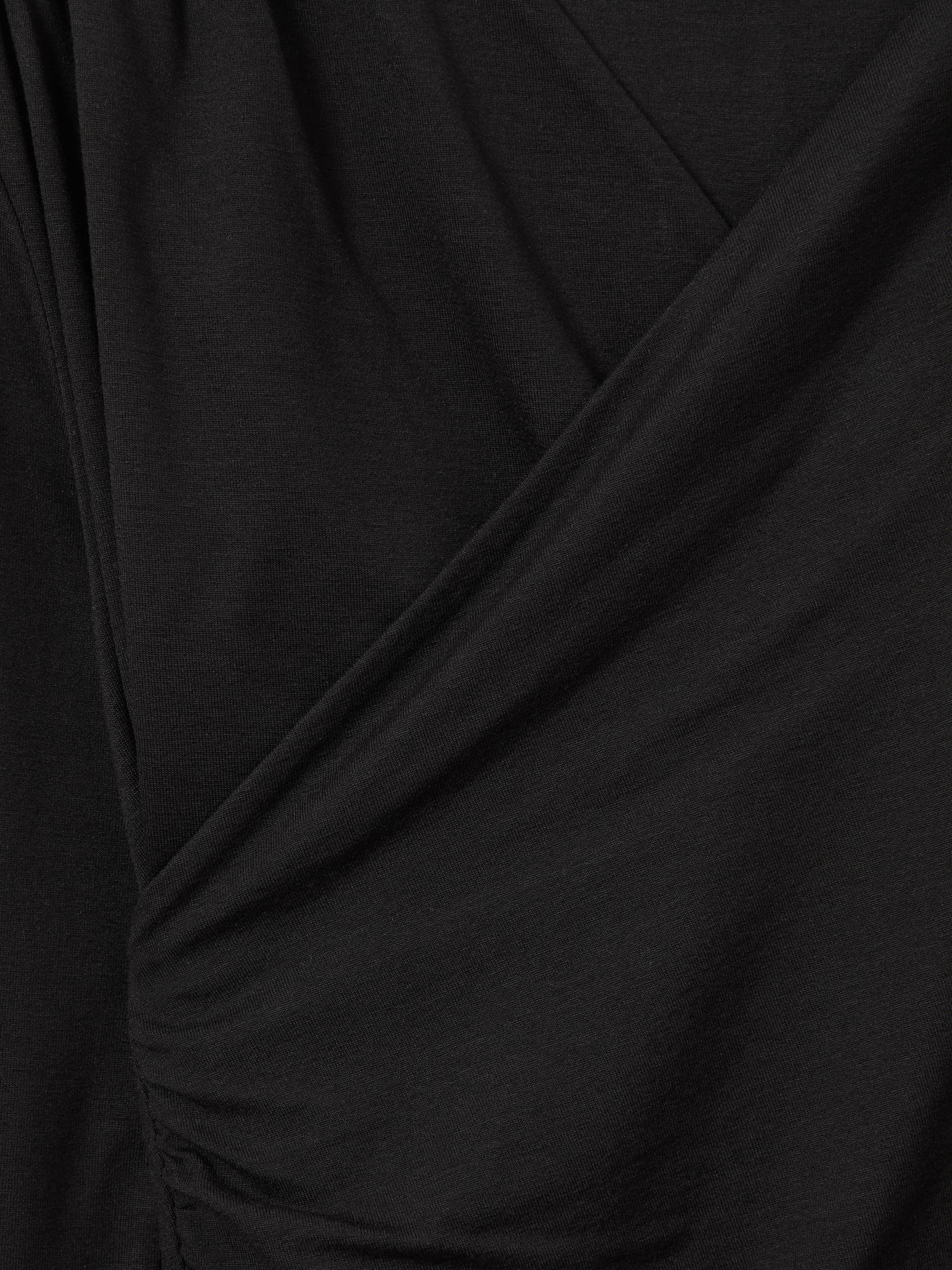 Jersey Wrap Front Midi Dress in Black - Image 5 of 5