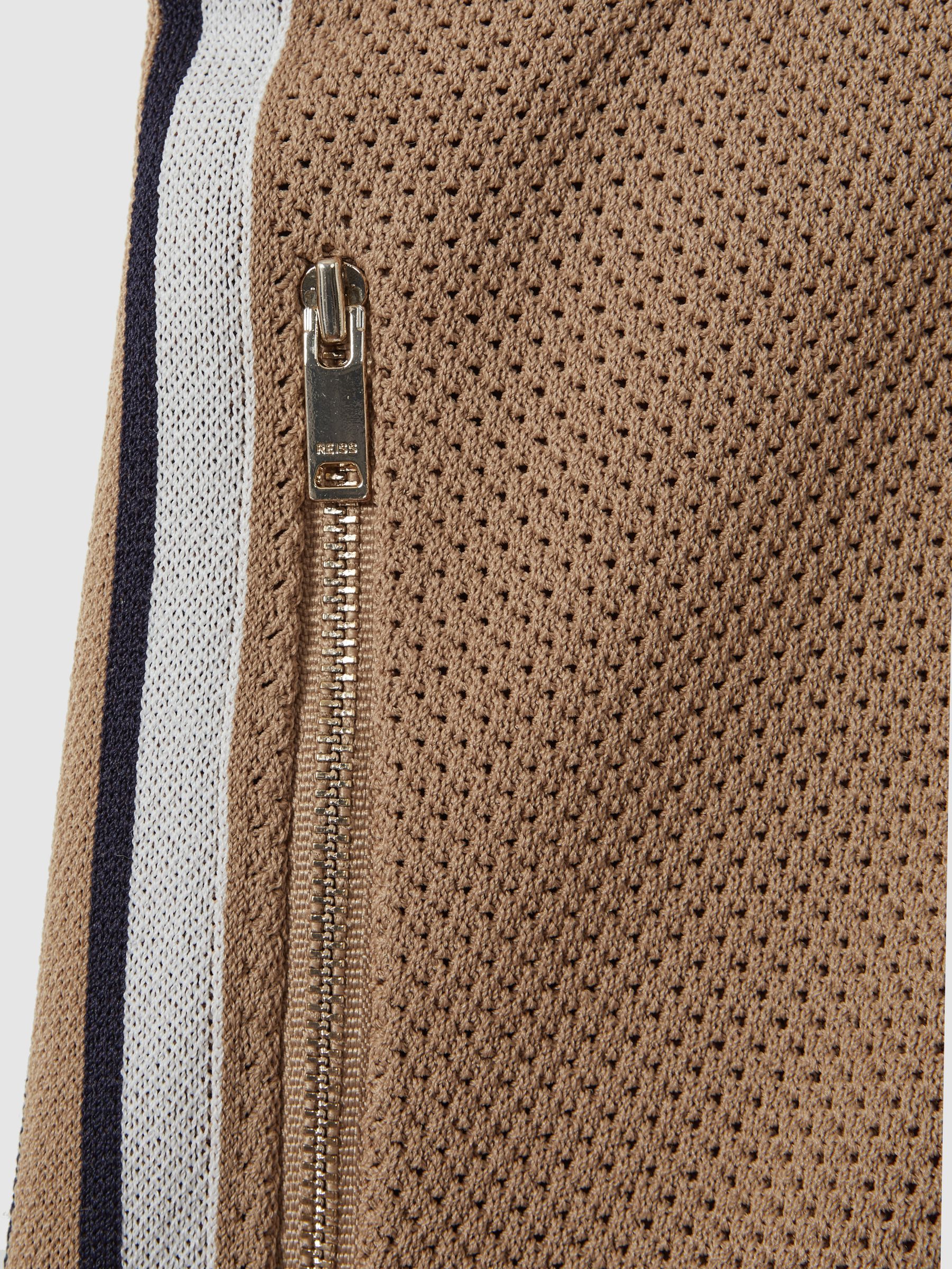 Knitted Elasticated Waist Shorts in Camel Multi - Image 5 of 5