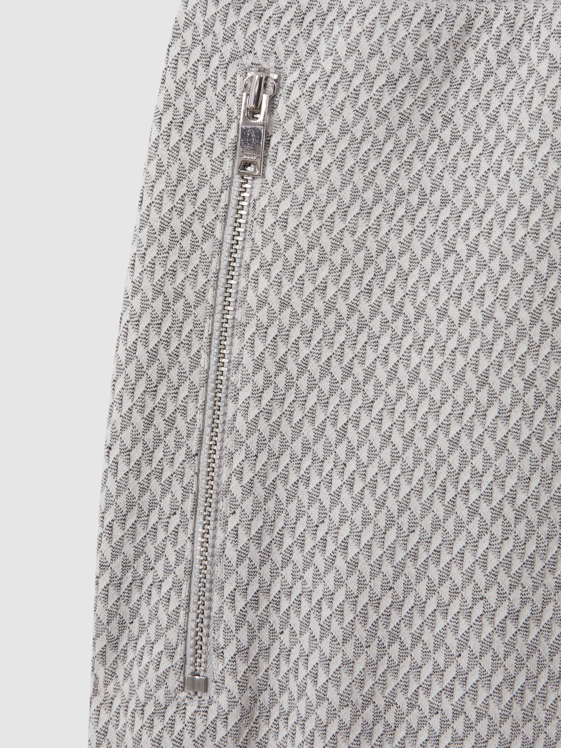 Cotton Blend Jacquard Drawstring Shorts in Light Grey - Image 6 of 6