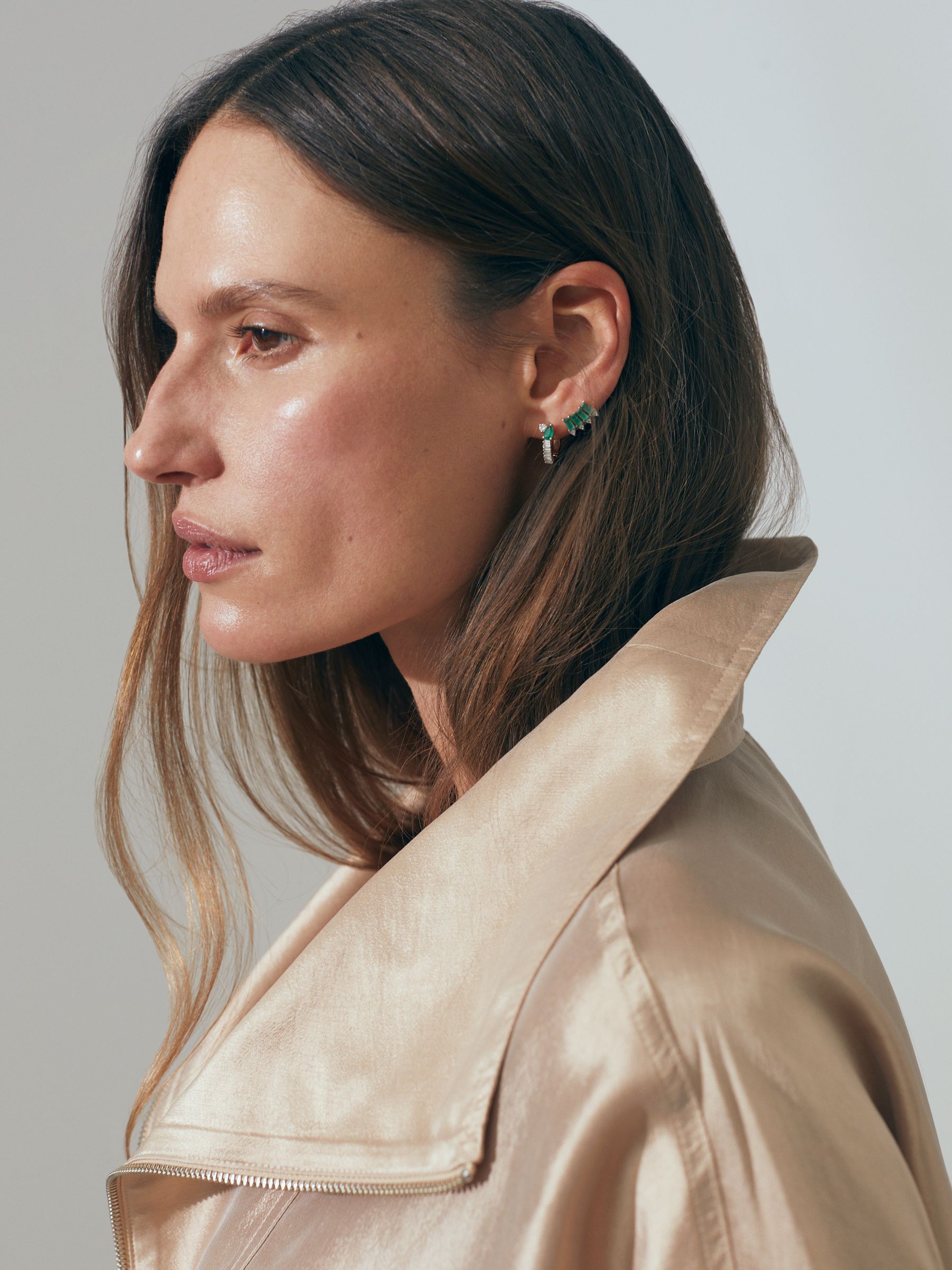 Atelier Zip-Through Jacket with Silk in Champagne - Image 3 of 6