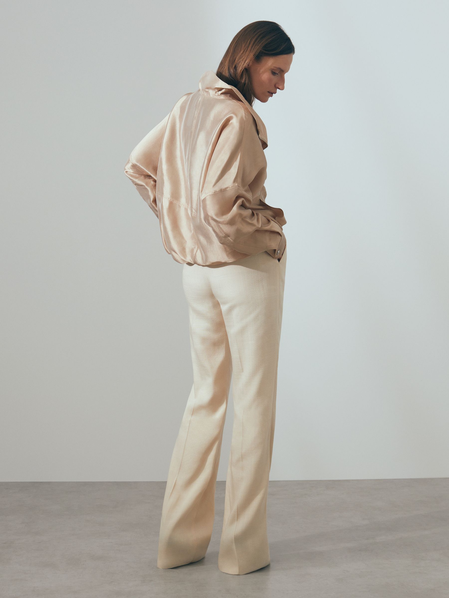 Atelier Zip-Through Jacket with Silk in Champagne - Image 4 of 6