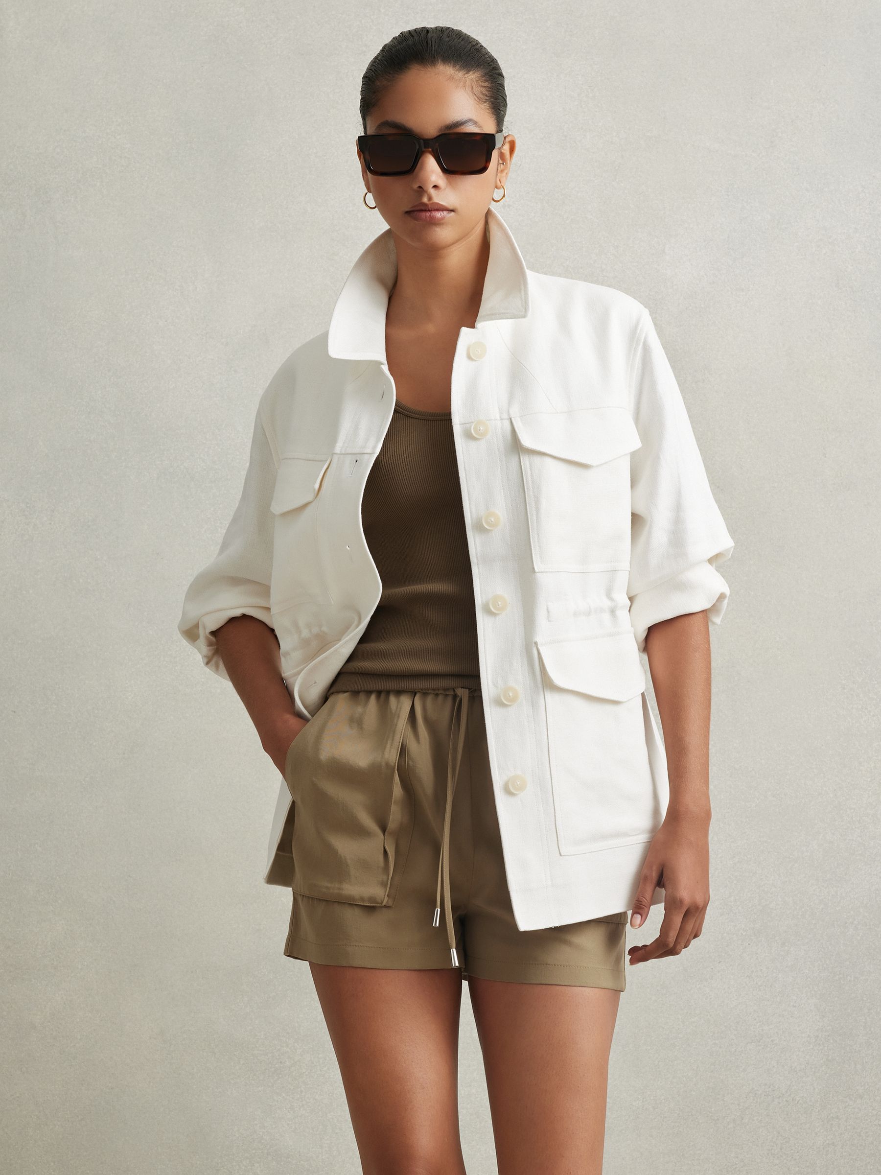 Violet Khaki Scoop Neck Jersey Vest Top - Image 5 of 6