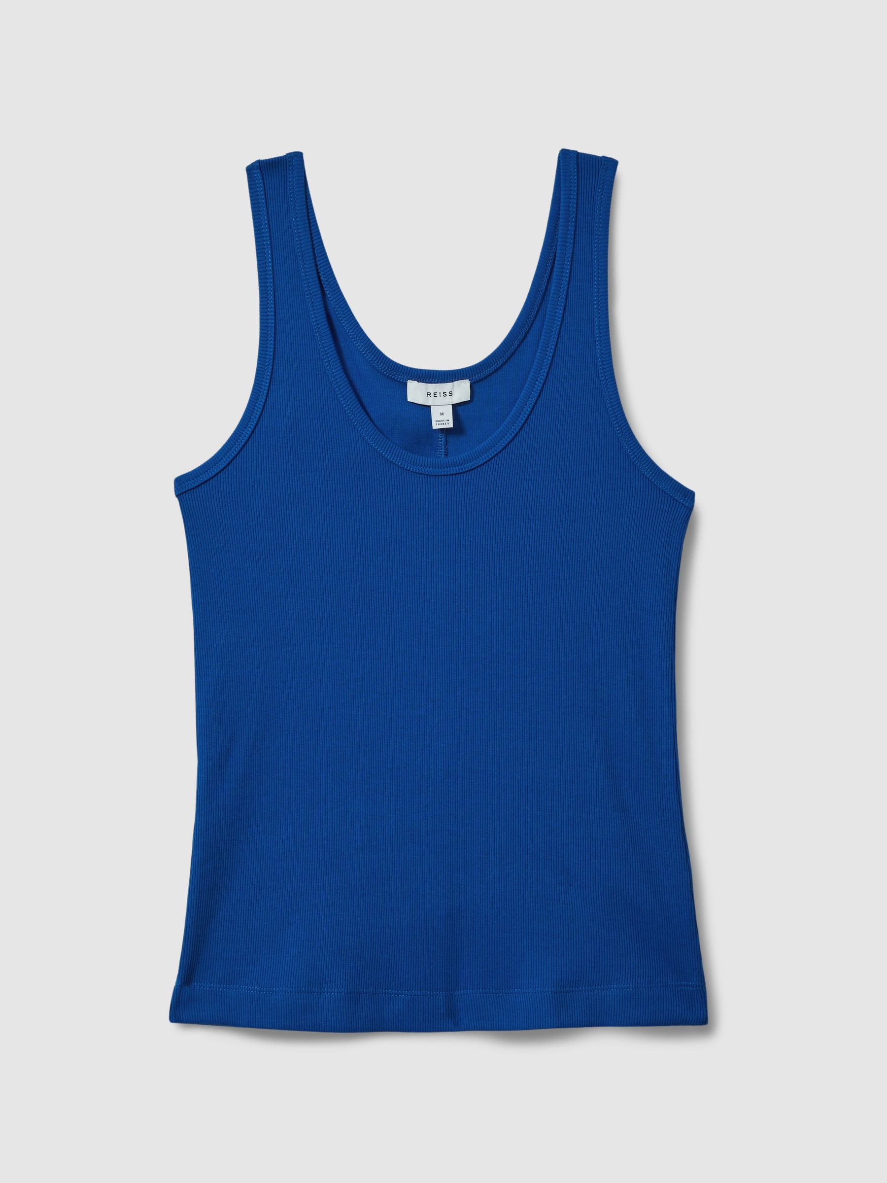 Violet Cobalt Blue Scoop Neck Jersey Vest Top - Image 2 of 6