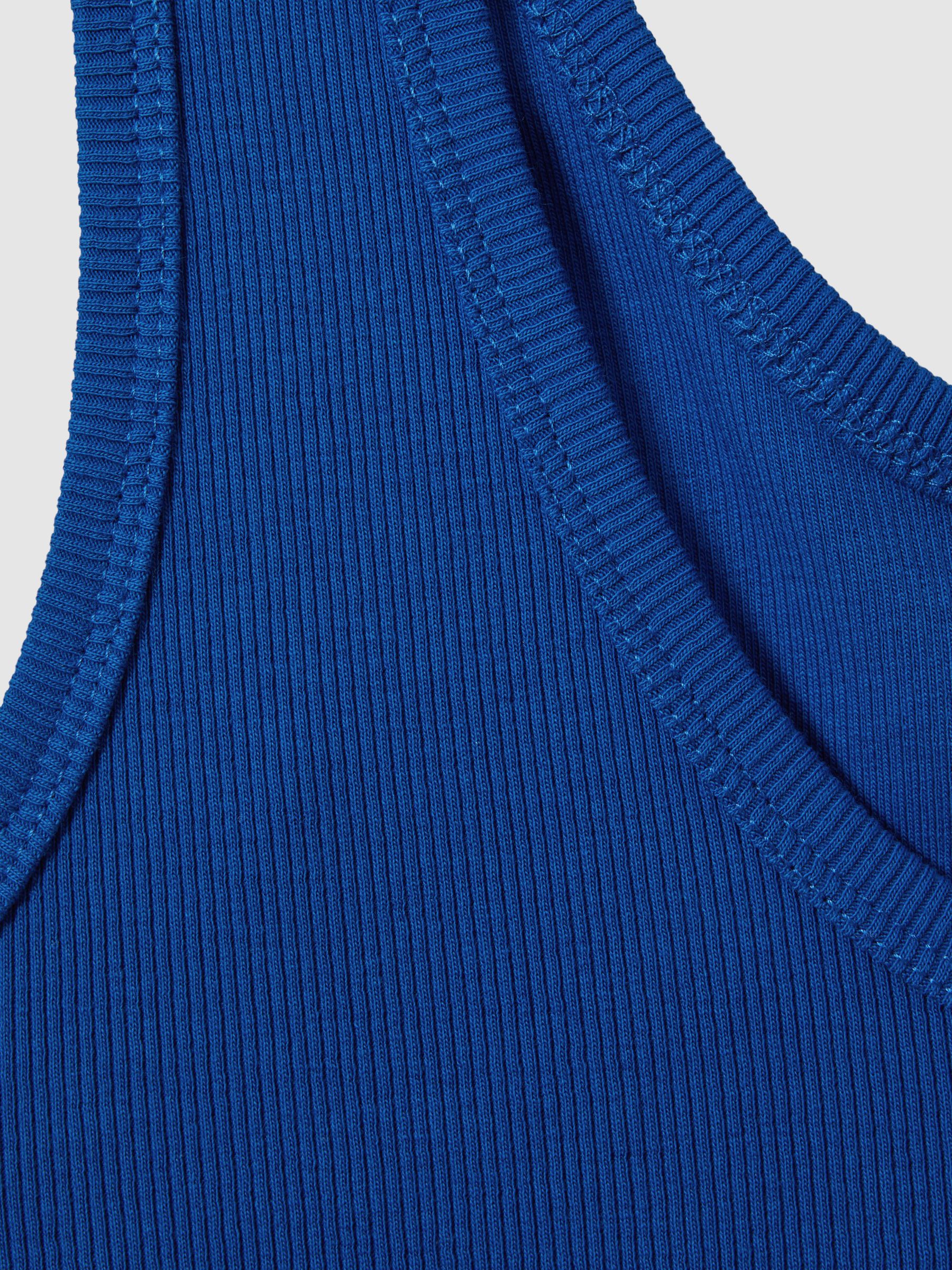 Violet Cobalt Blue Scoop Neck Jersey Vest Top - Image 6 of 6