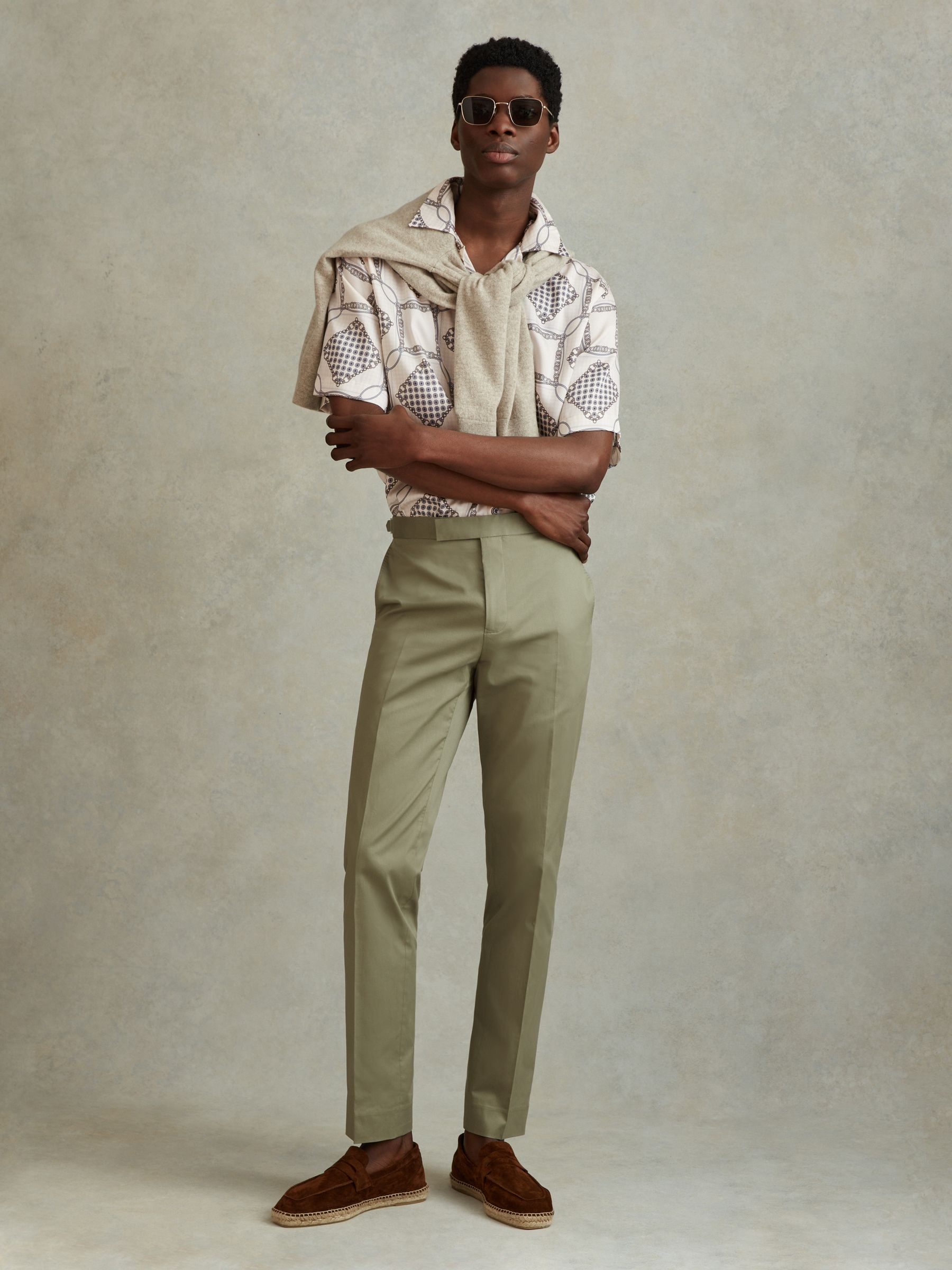 Relaxed Chain Print Cuban Collar Shirt in Silver - Image 3 of 6