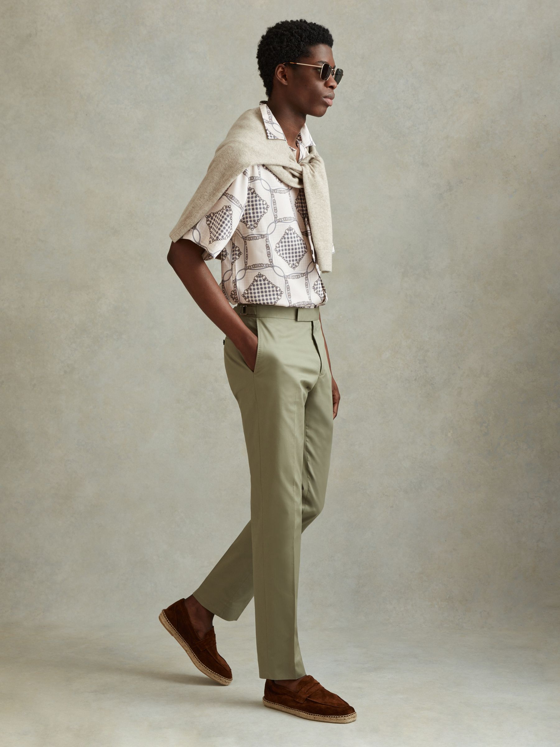 Relaxed Chain Print Cuban Collar Shirt in Silver - Image 5 of 6