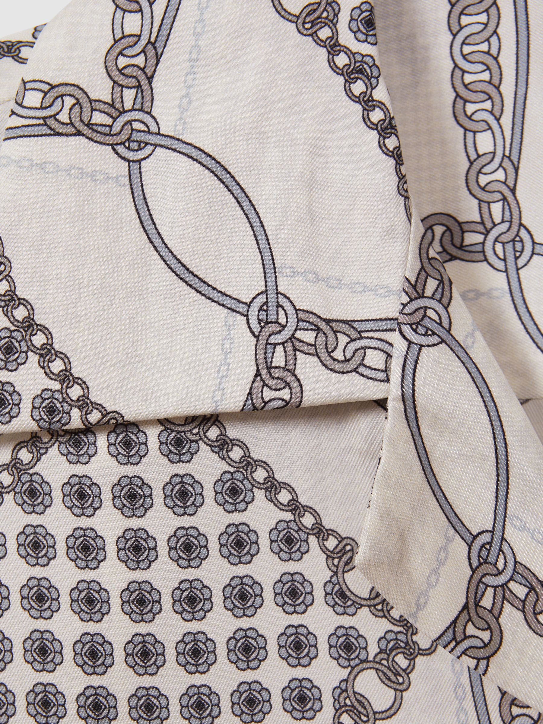 Relaxed Chain Print Cuban Collar Shirt in Silver - Image 6 of 6