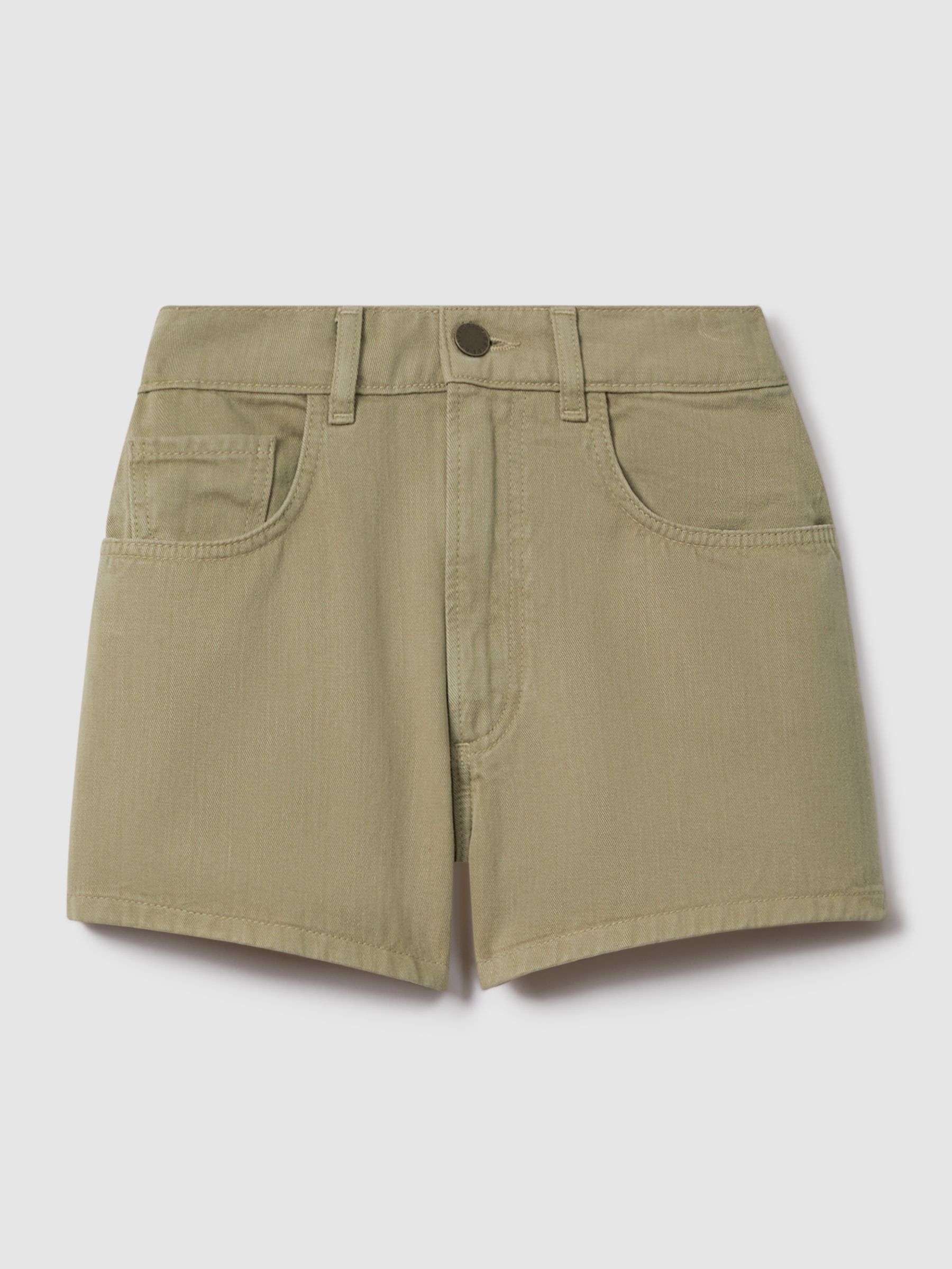 Garment Dyed Shorts in Khaki - Image 2 of 5