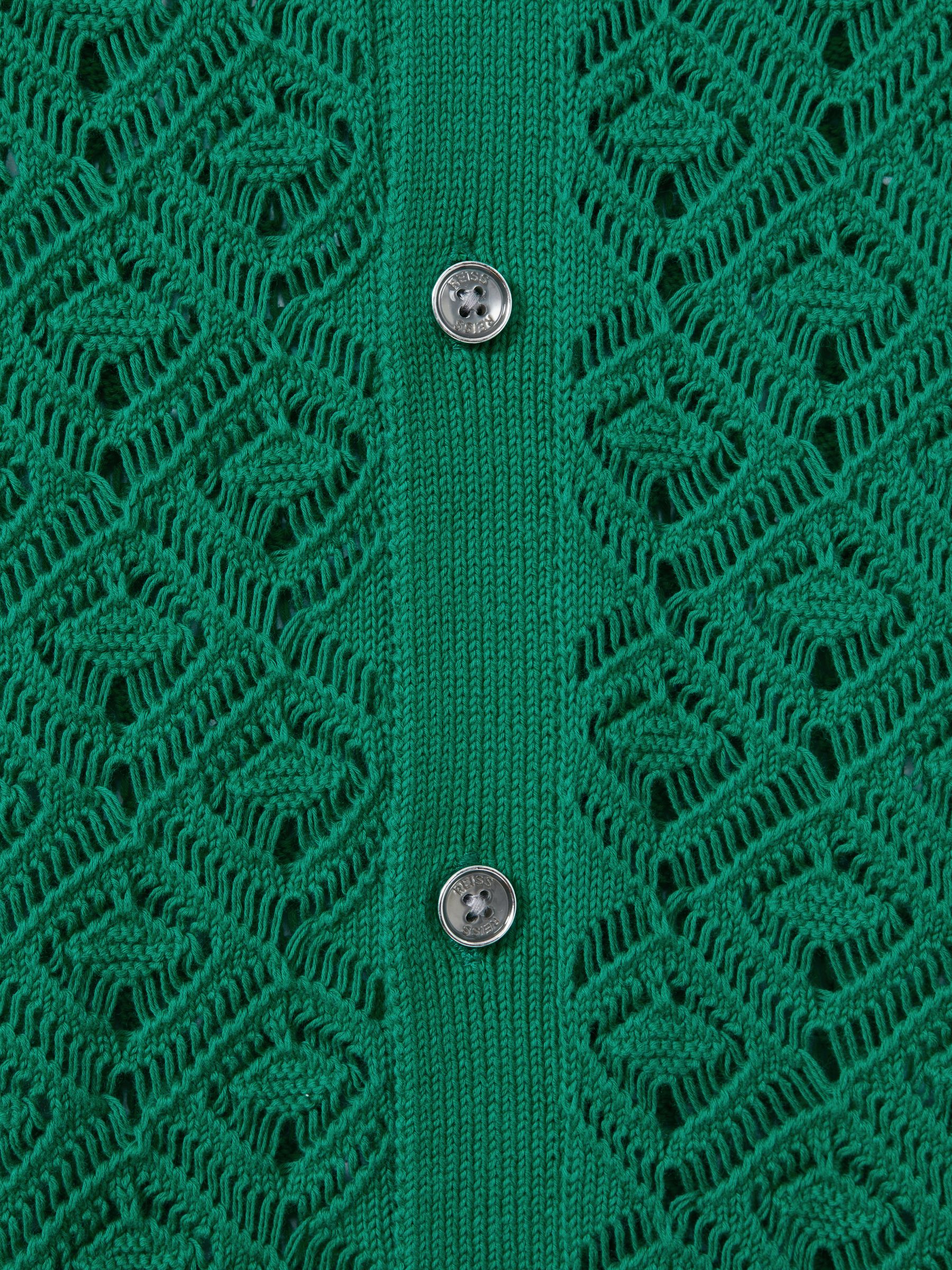 Crochet Cuban Collar Shirt in Bright Green - Image 5 of 5