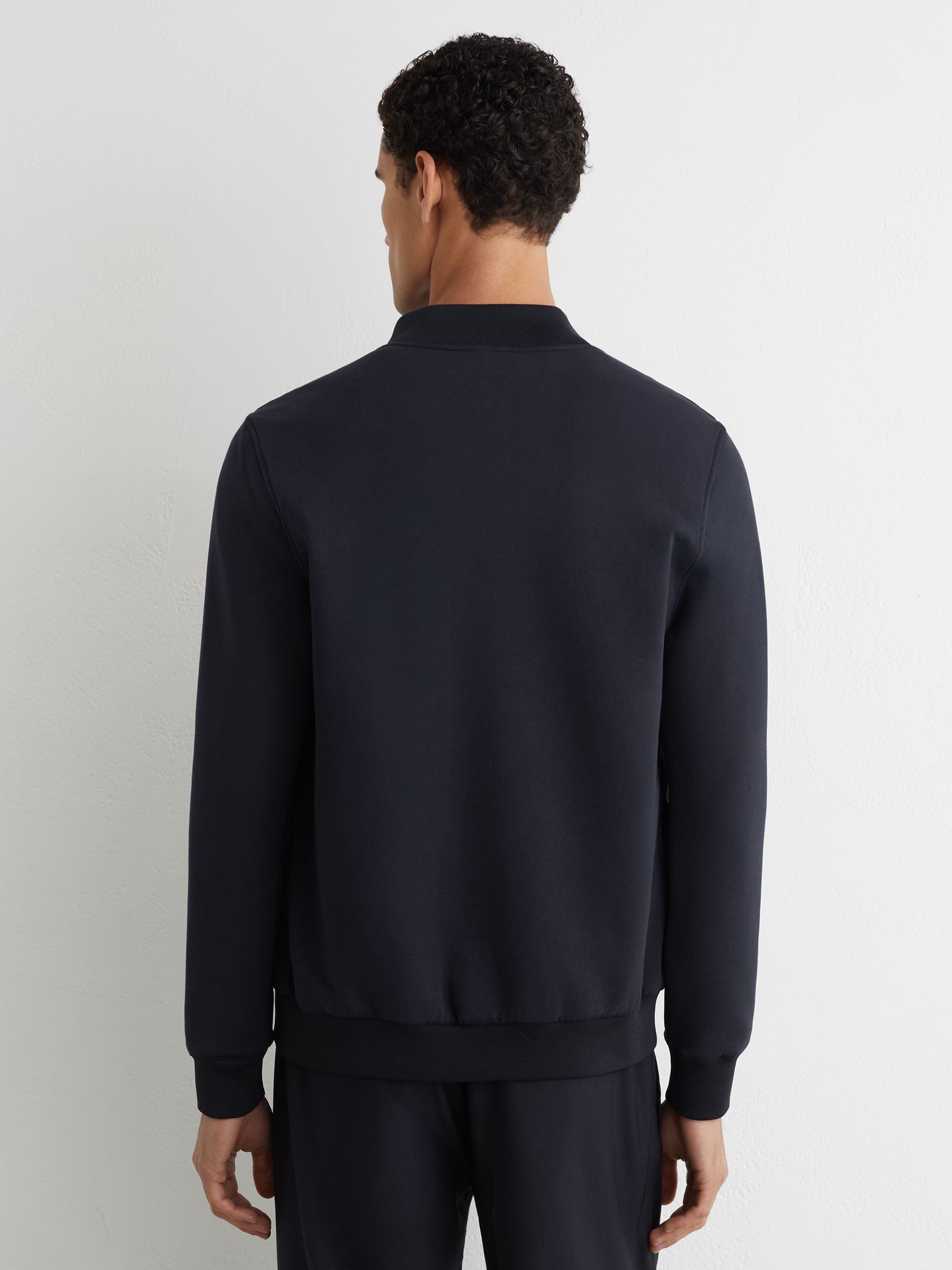 Hybrid Quilt and Interlock Zip Jacket in Navy - image 5
