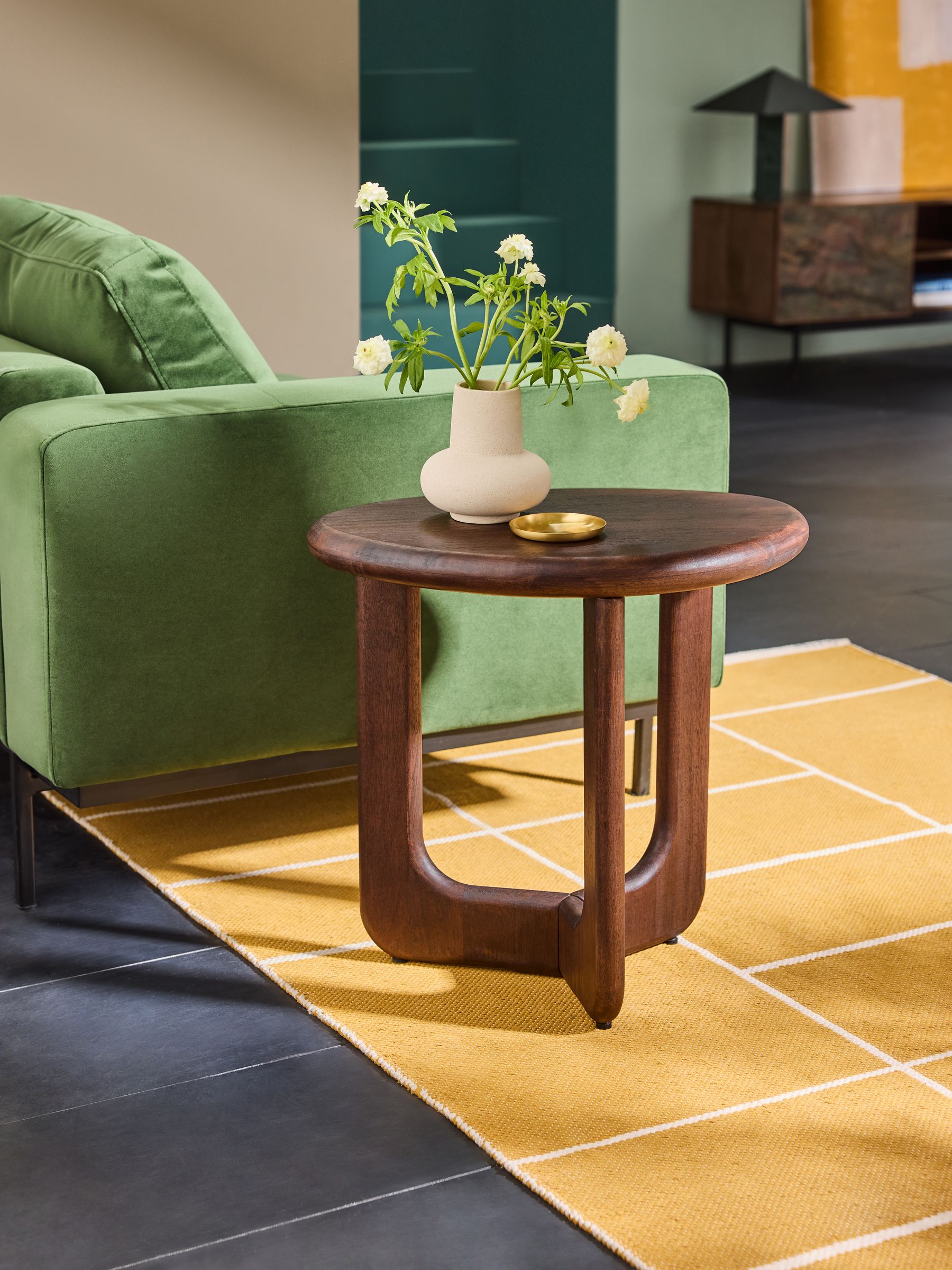 Arlo Side Table in Dark Mango Wood - Image 1 of 6 Arlo Side Table in Dark Mango Wood - Image 1 of 6