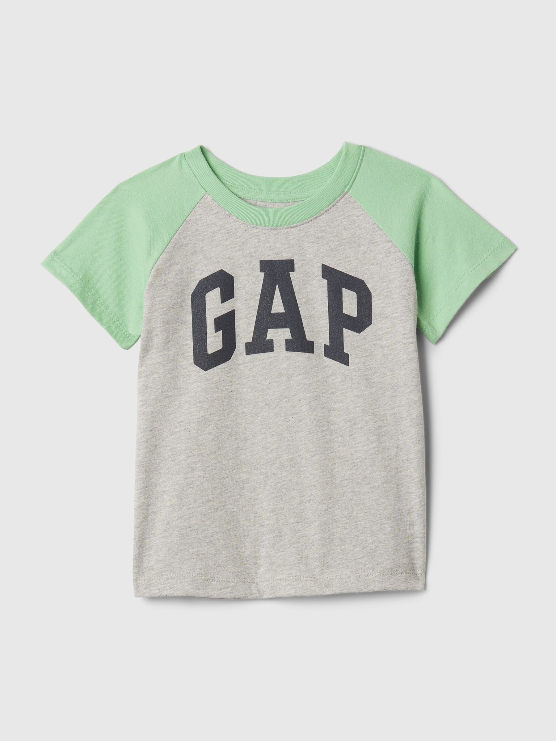 Grey/Green Logo Short Sleeve Crew Neck T-Shirt (Newborn-5yrs) - Image 1 of 2
