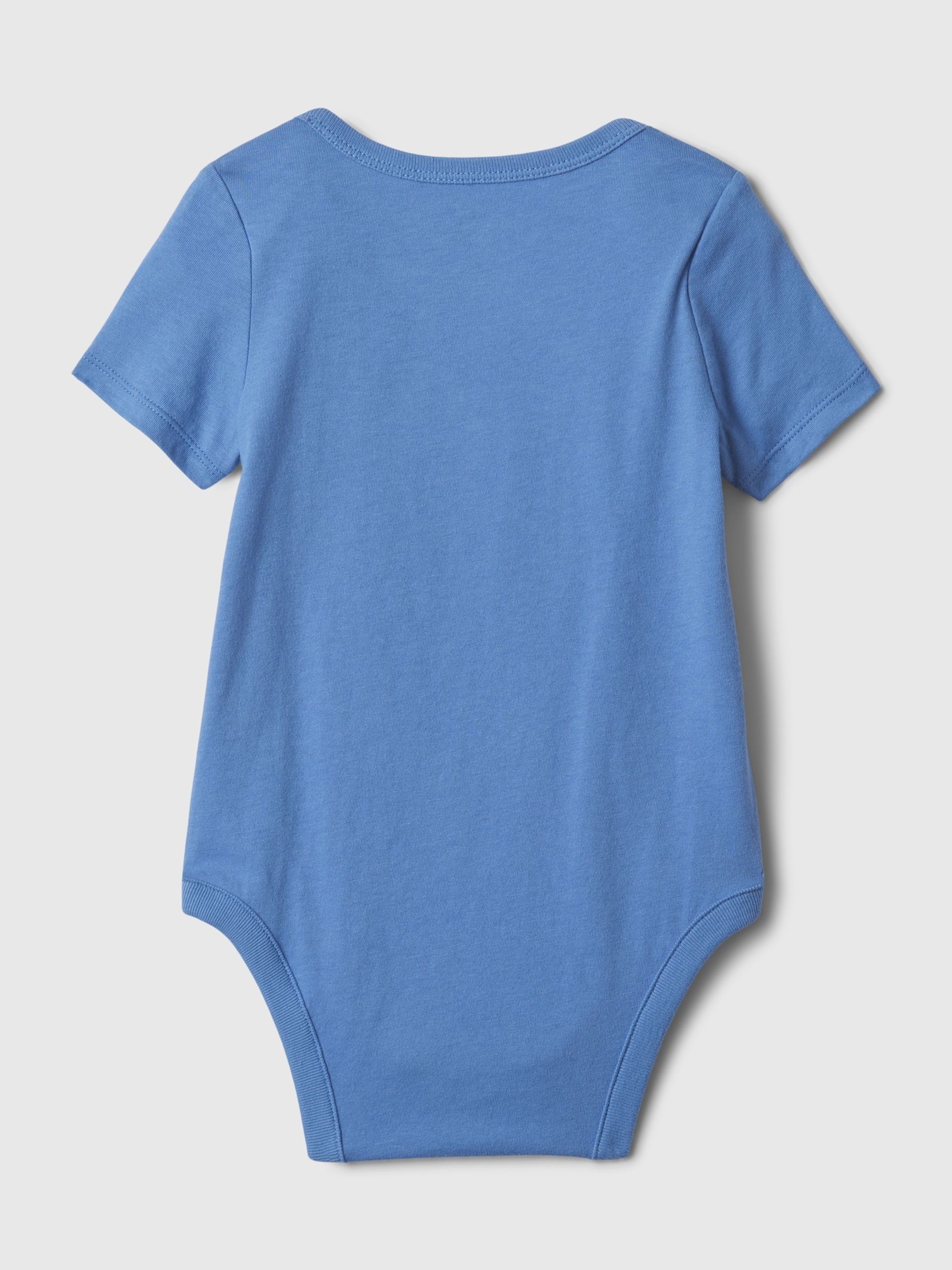 Blue Embroidered Brannan Bear Pocket Short Sleeve Bodysuit (Newborn-24mths) - Image 2 of 3