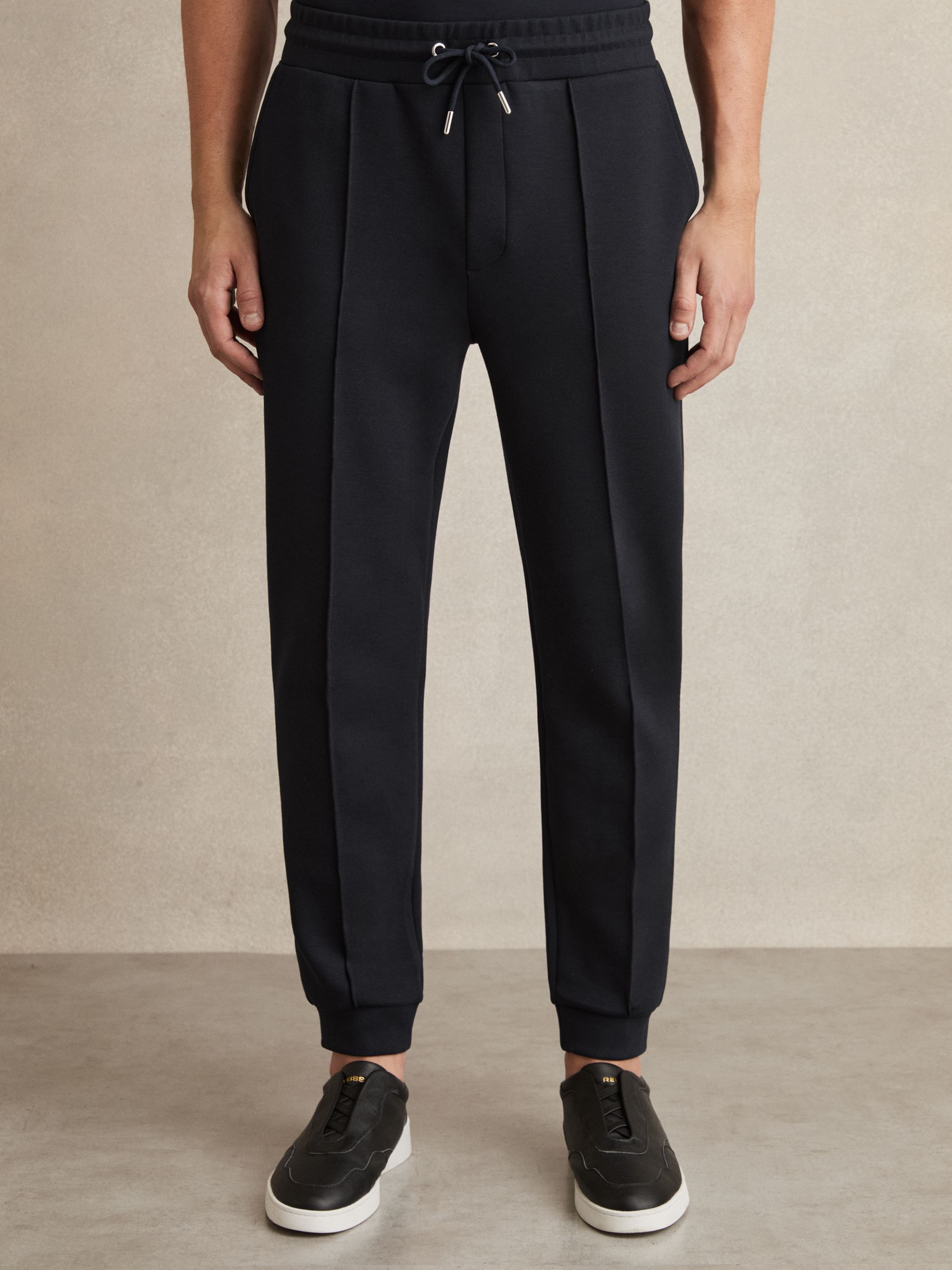 Drawstring Jersey Joggers in Navy Blue - Image 3 of 6