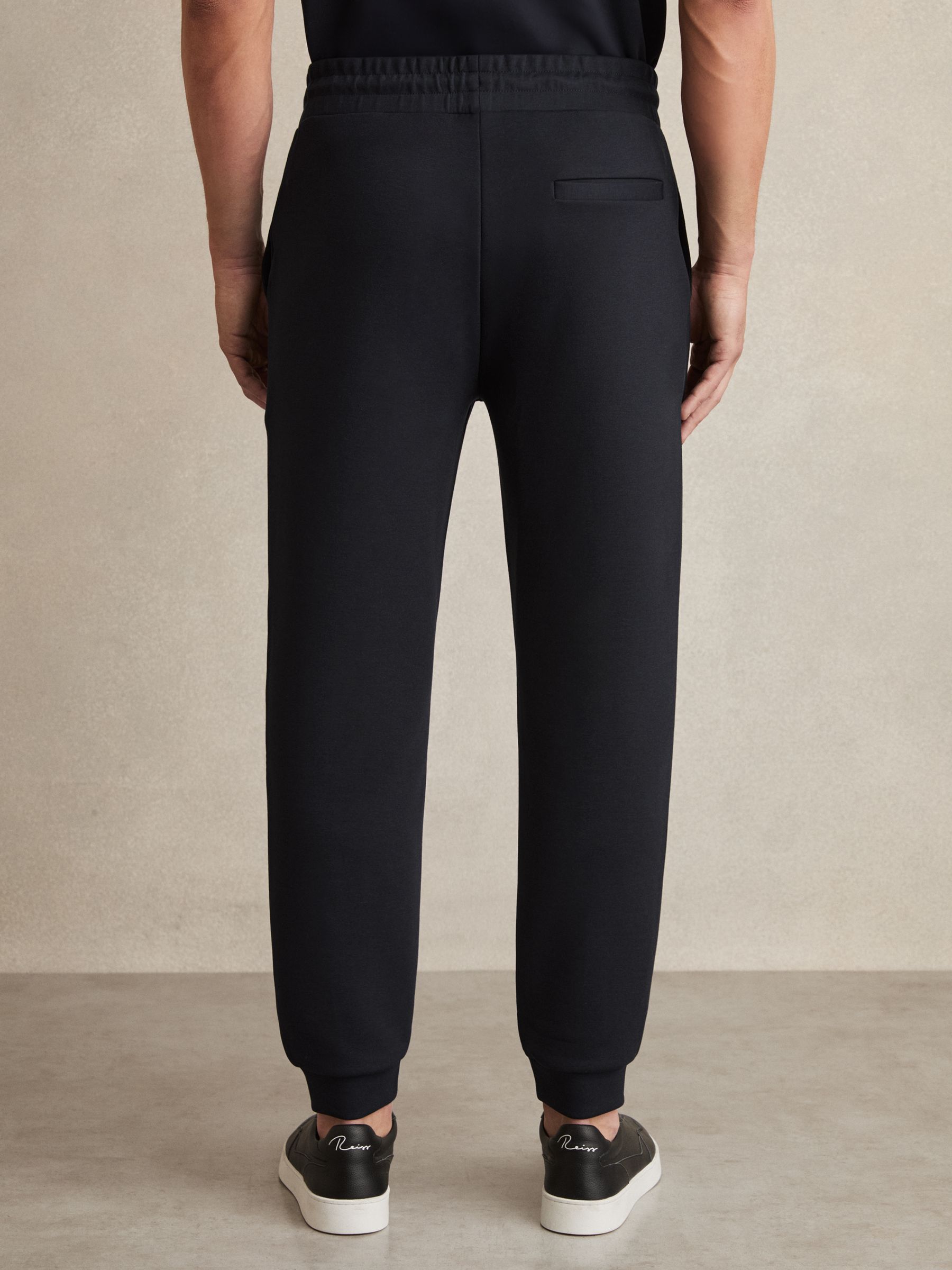 Drawstring Jersey Joggers in Navy Blue - Image 5 of 6