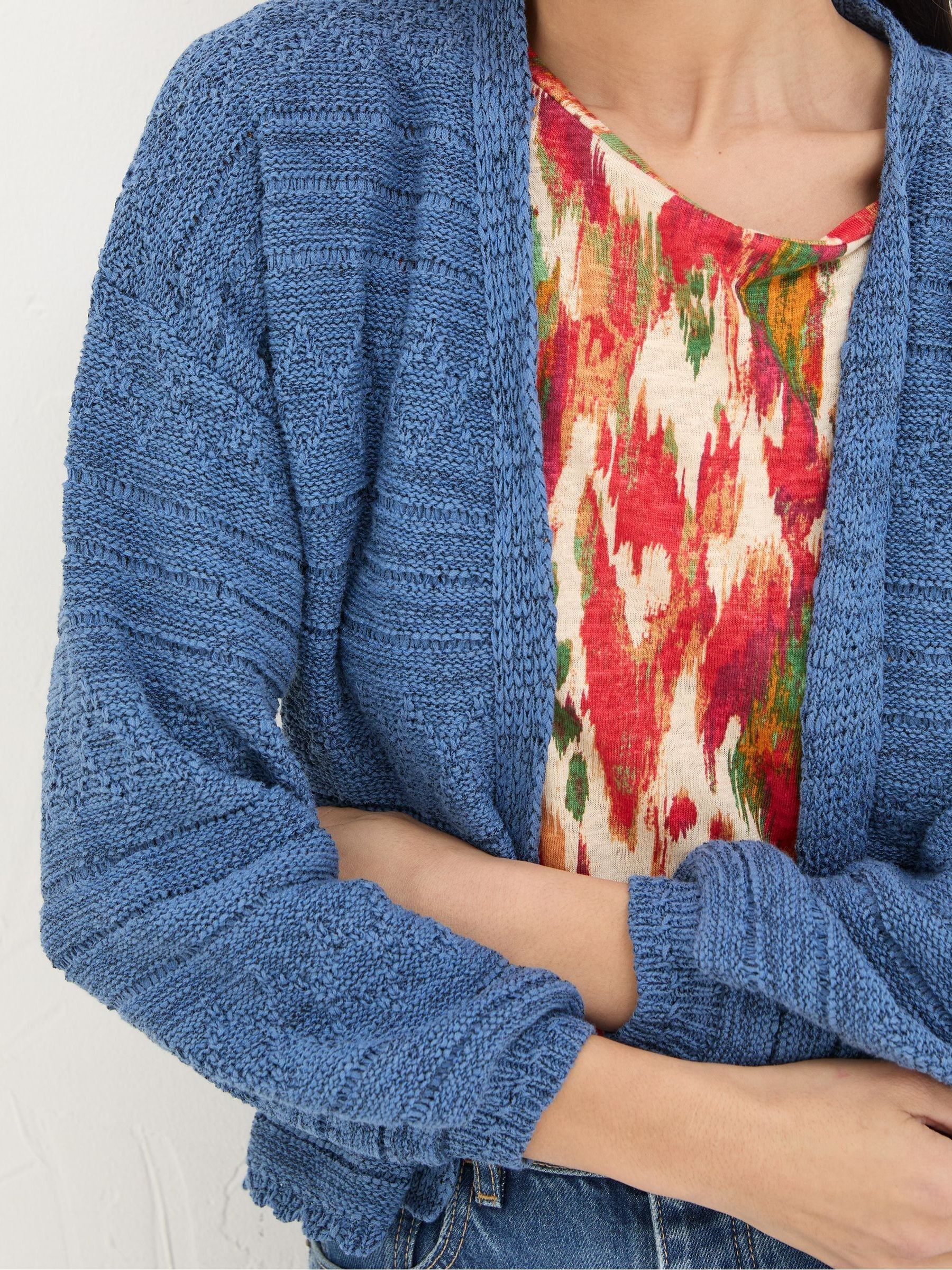 Anna Blue Ikat Tape Cardigan - Image 4 of 5