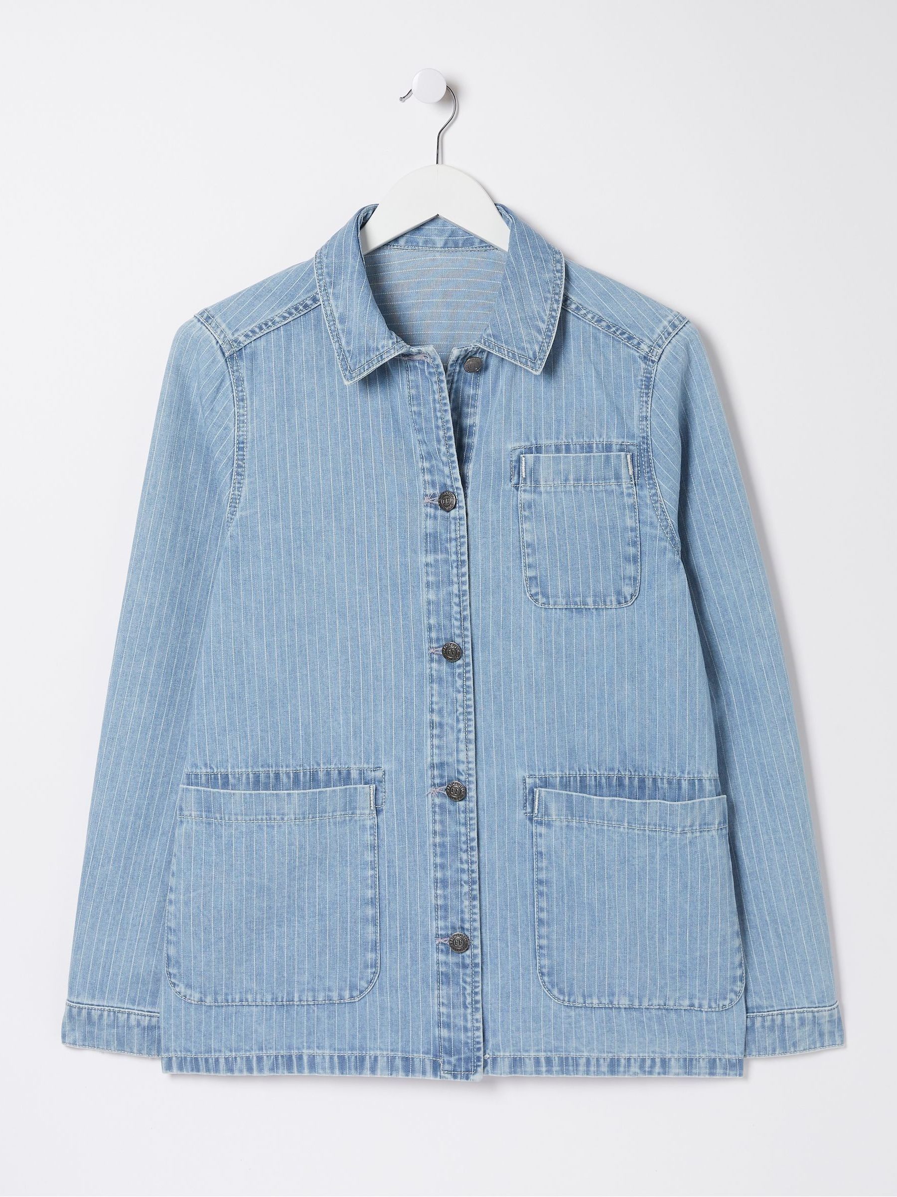 Eden Blue Stripe Denim Worker Jacket - Image 5 of 5
