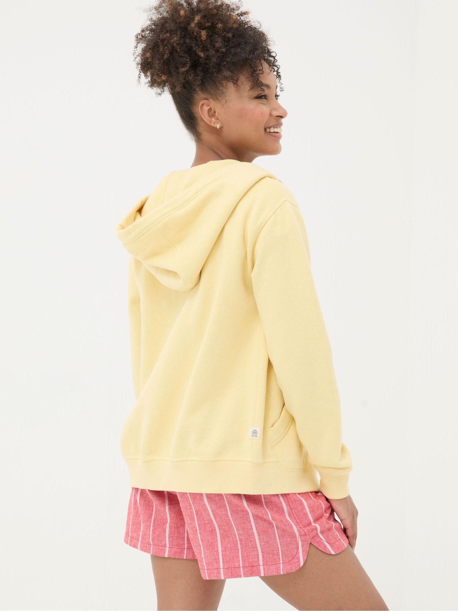 Amy Yellow Zip Through Hoodie - Image 2 of 4