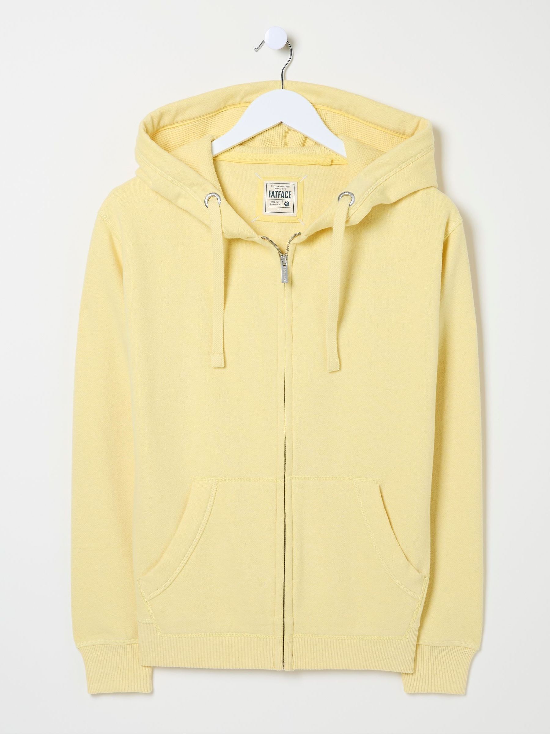 Amy Yellow Zip Through Hoodie | FatFace