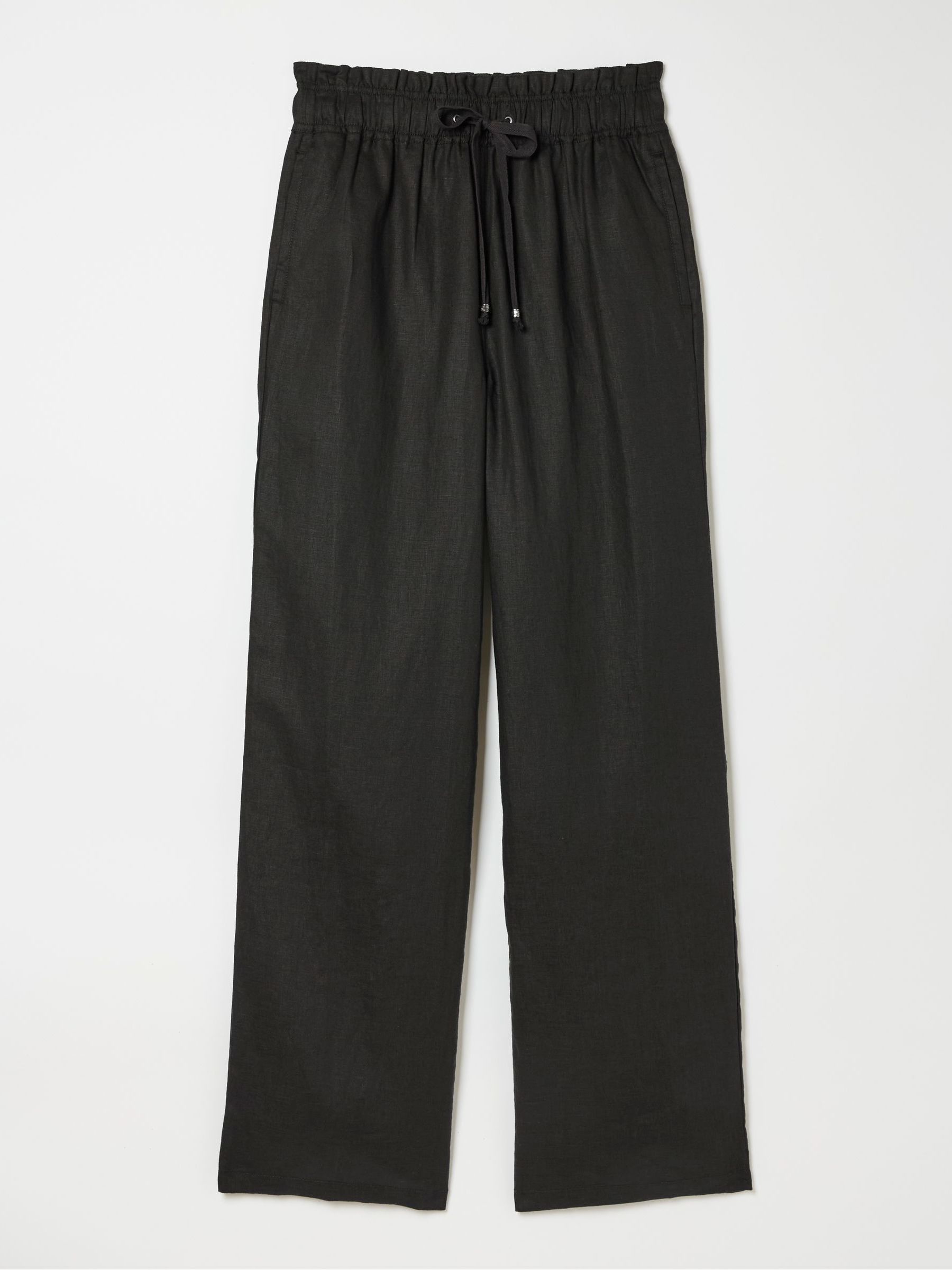 Iva Black Wide Leg Linen Trousers - Image 6 of 6