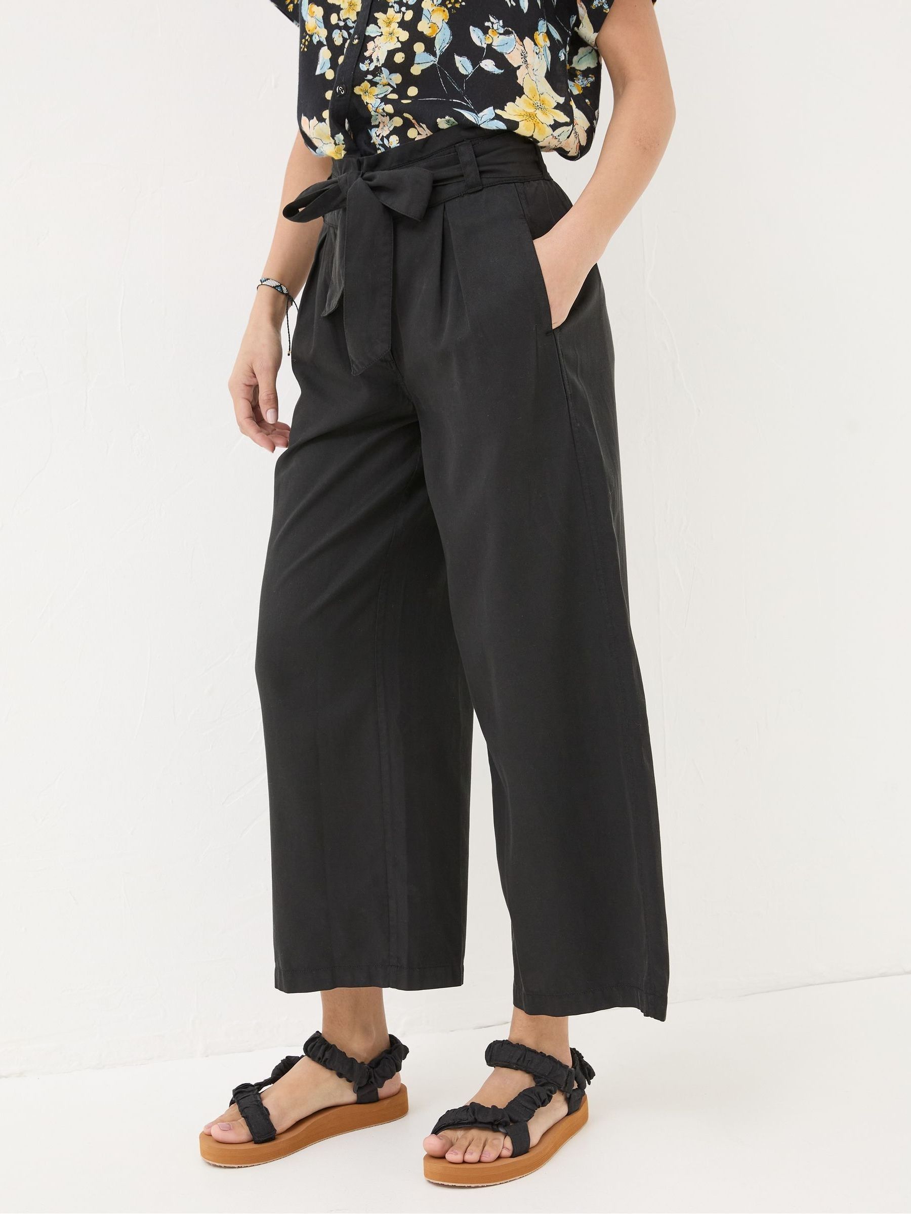 Mina Black Cropped Trousers - Image 3 of 5