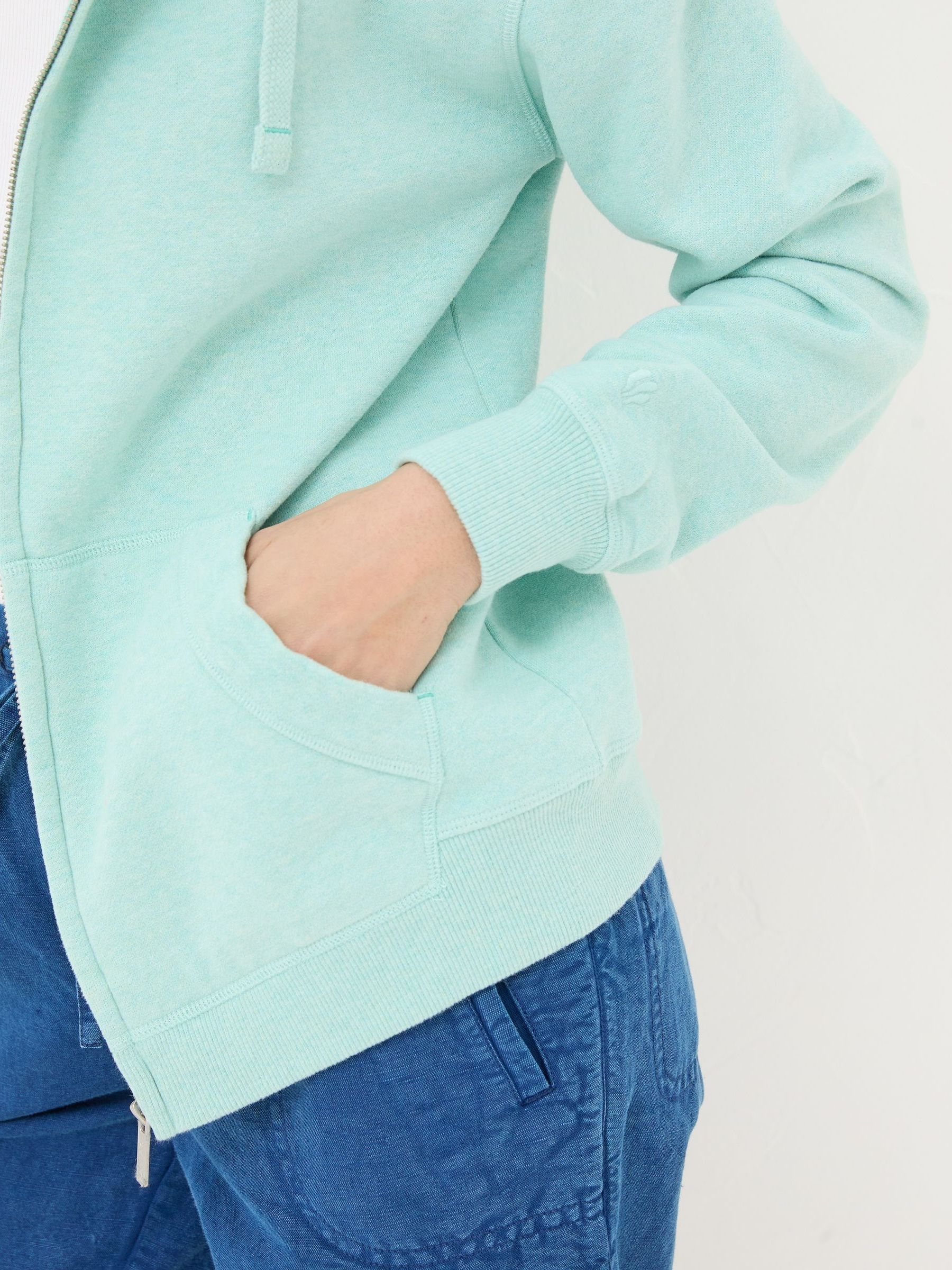 Amy Green Zip Through Hoodie - Image 3 of 6