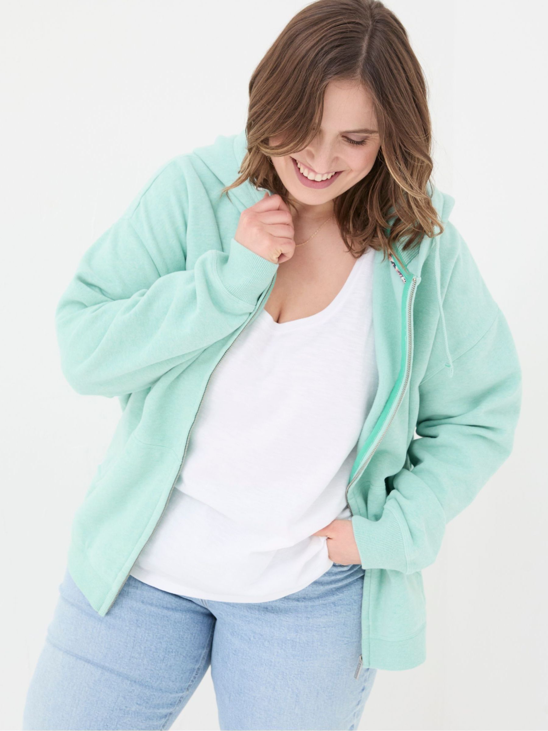 Amy Green Zip Through Hoodie - Image 4 of 6