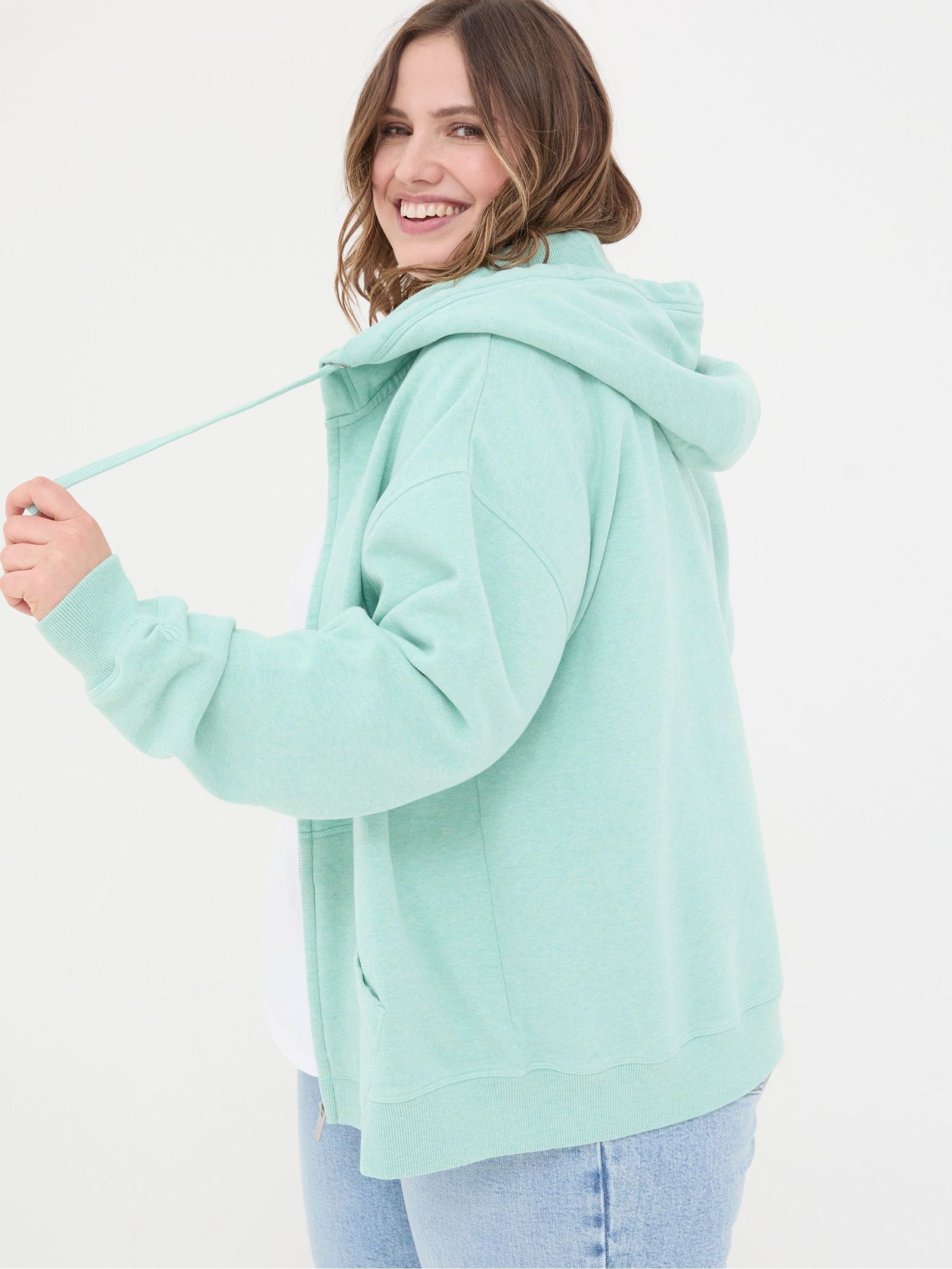 Amy Green Zip Through Hoodie - Image 5 of 6