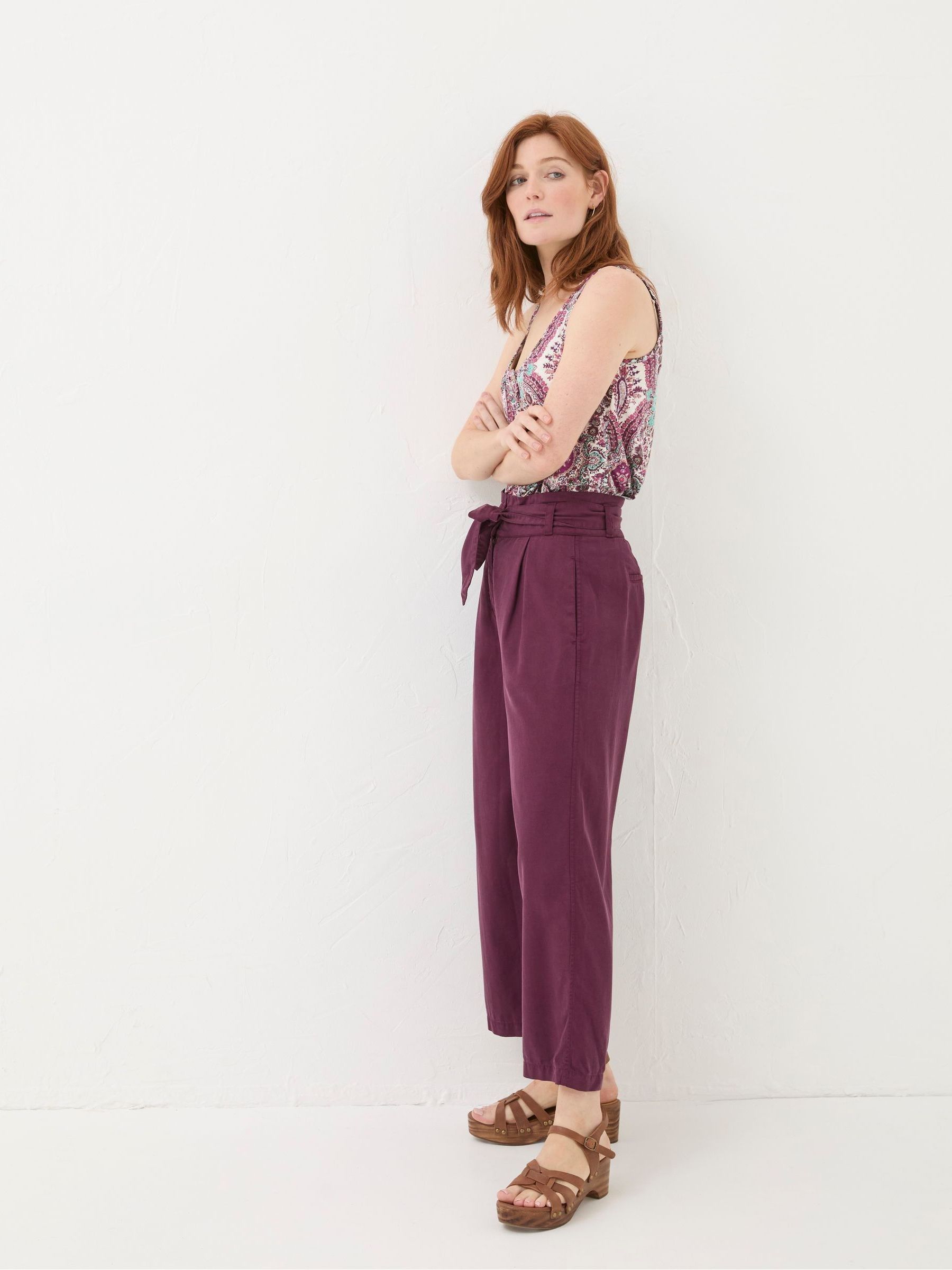 Mina Purple Cropped Trousers - Image 5 of 6