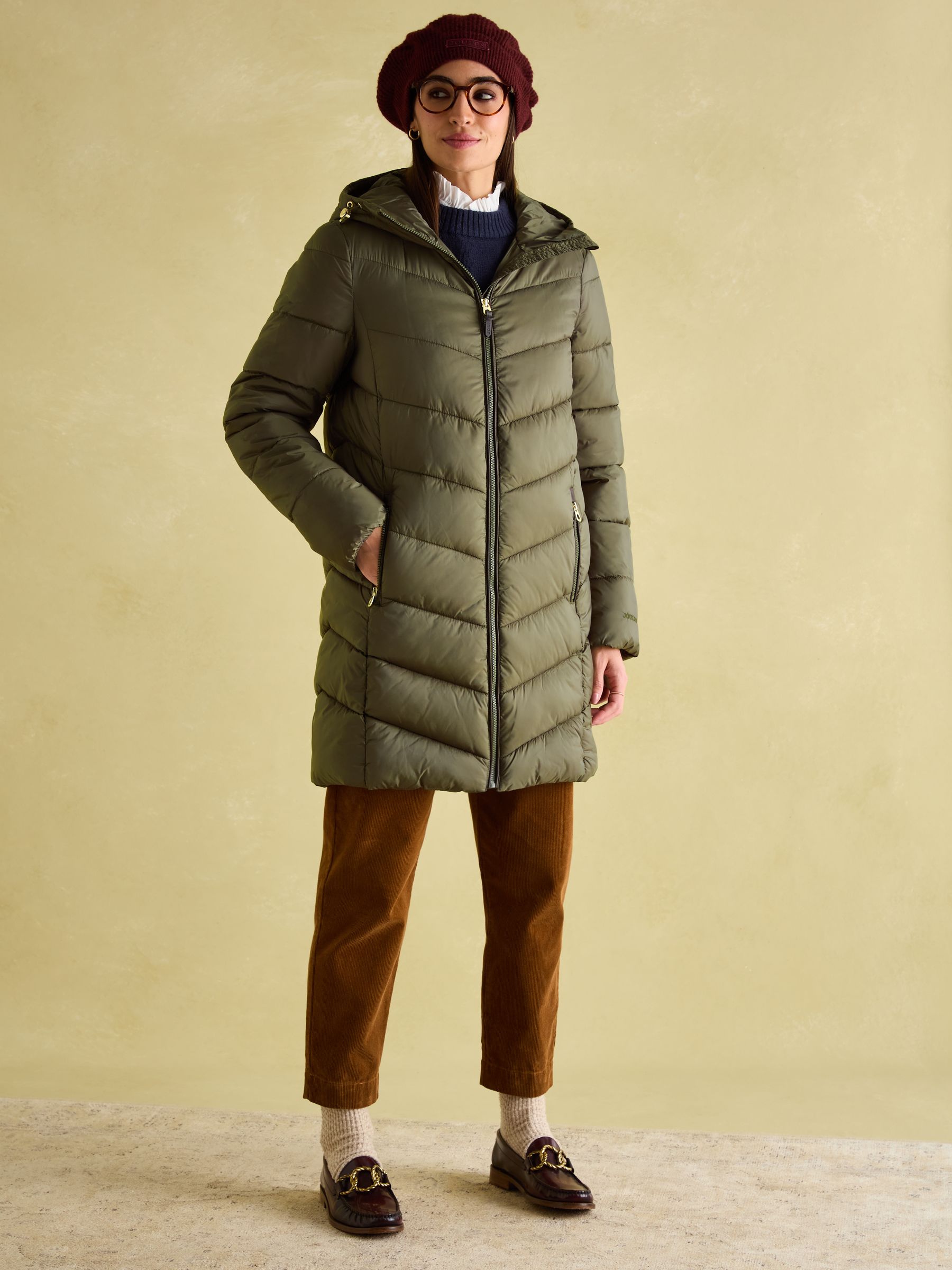 Moorsdale Green Mid Length Showerproof Padded Coat - Image 5 of 9