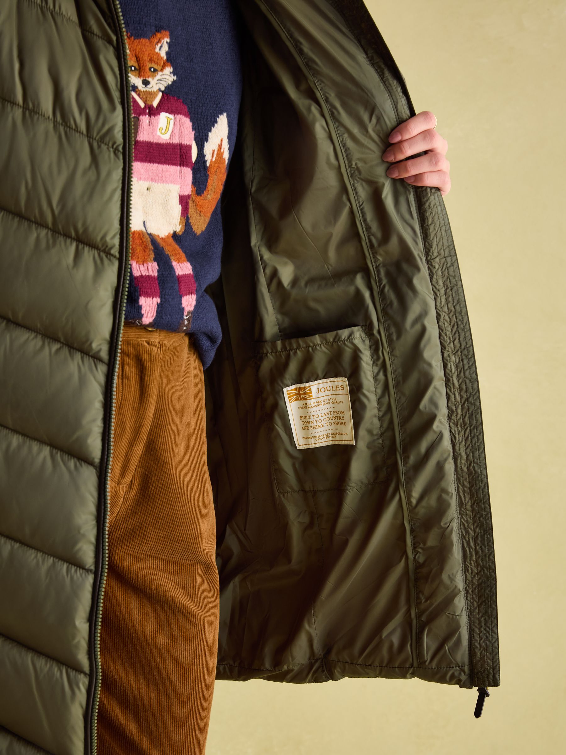 Moorsdale Green Mid Length Showerproof Padded Coat - Image 8 of 9