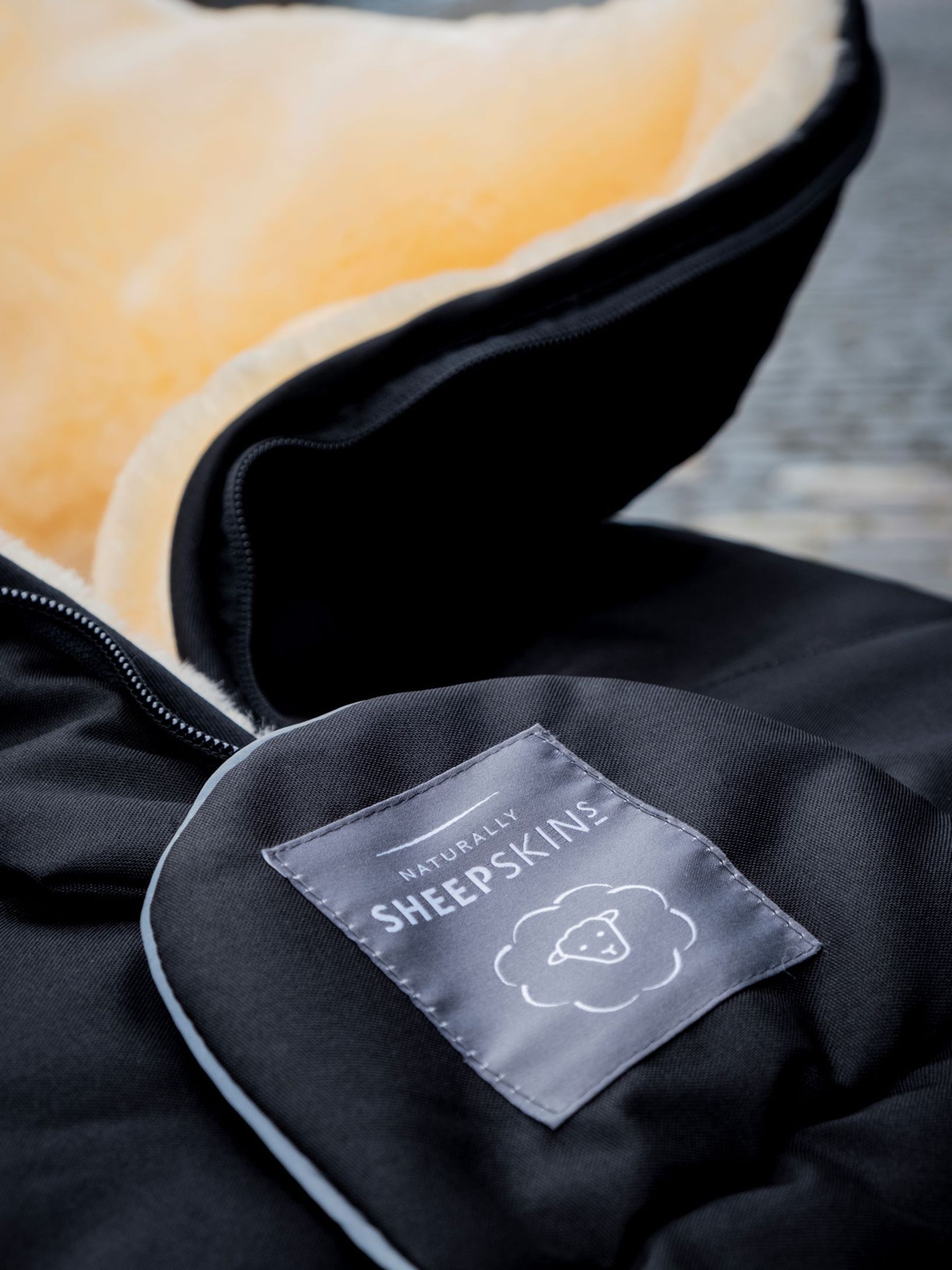 Naturally Sheepskins Black Merino Sheepskin Footmuff - Image 4 of 6