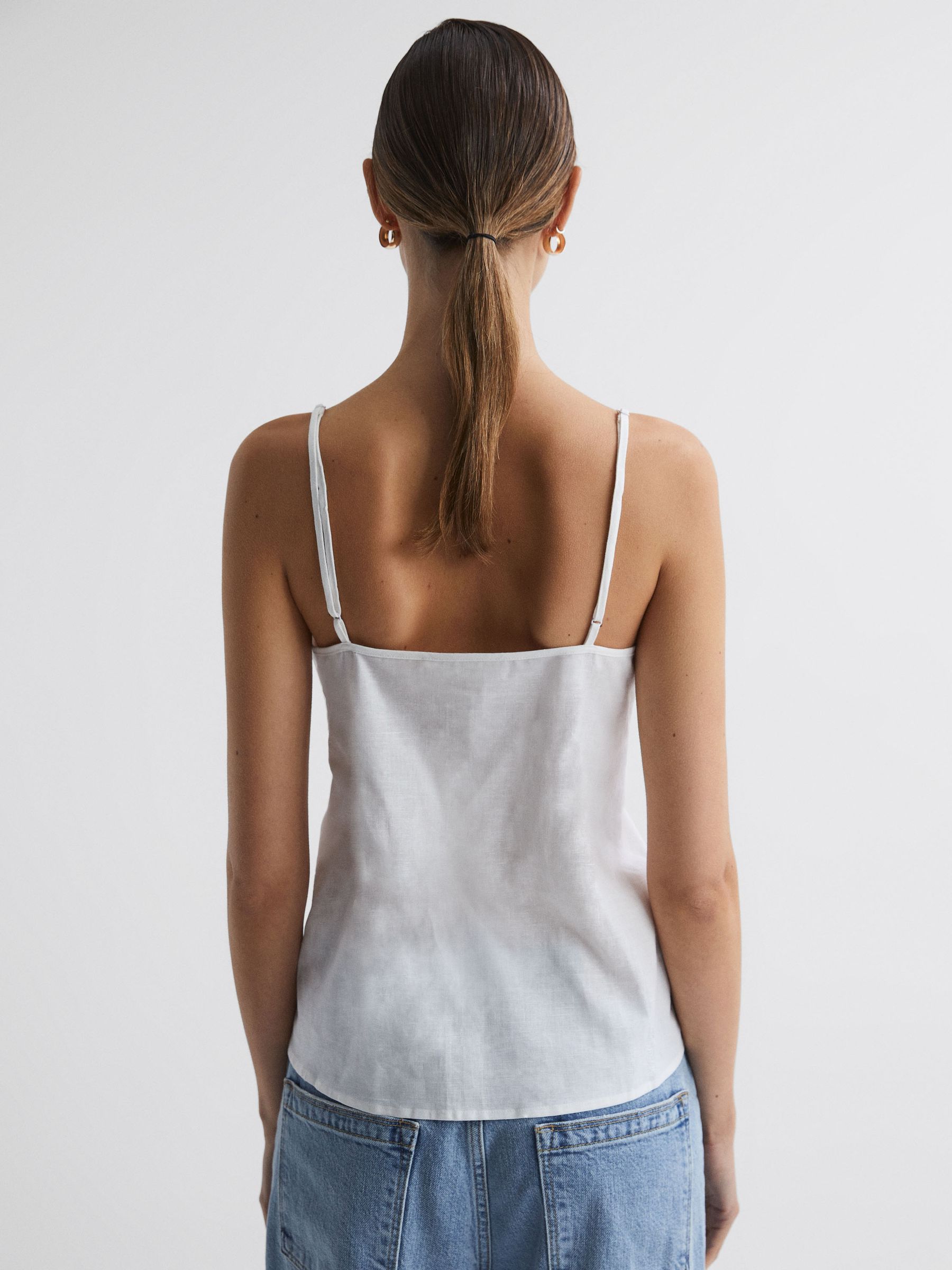 Maison Essentiele Cotton-Linen Cami in Optic White - Image 5 of 5