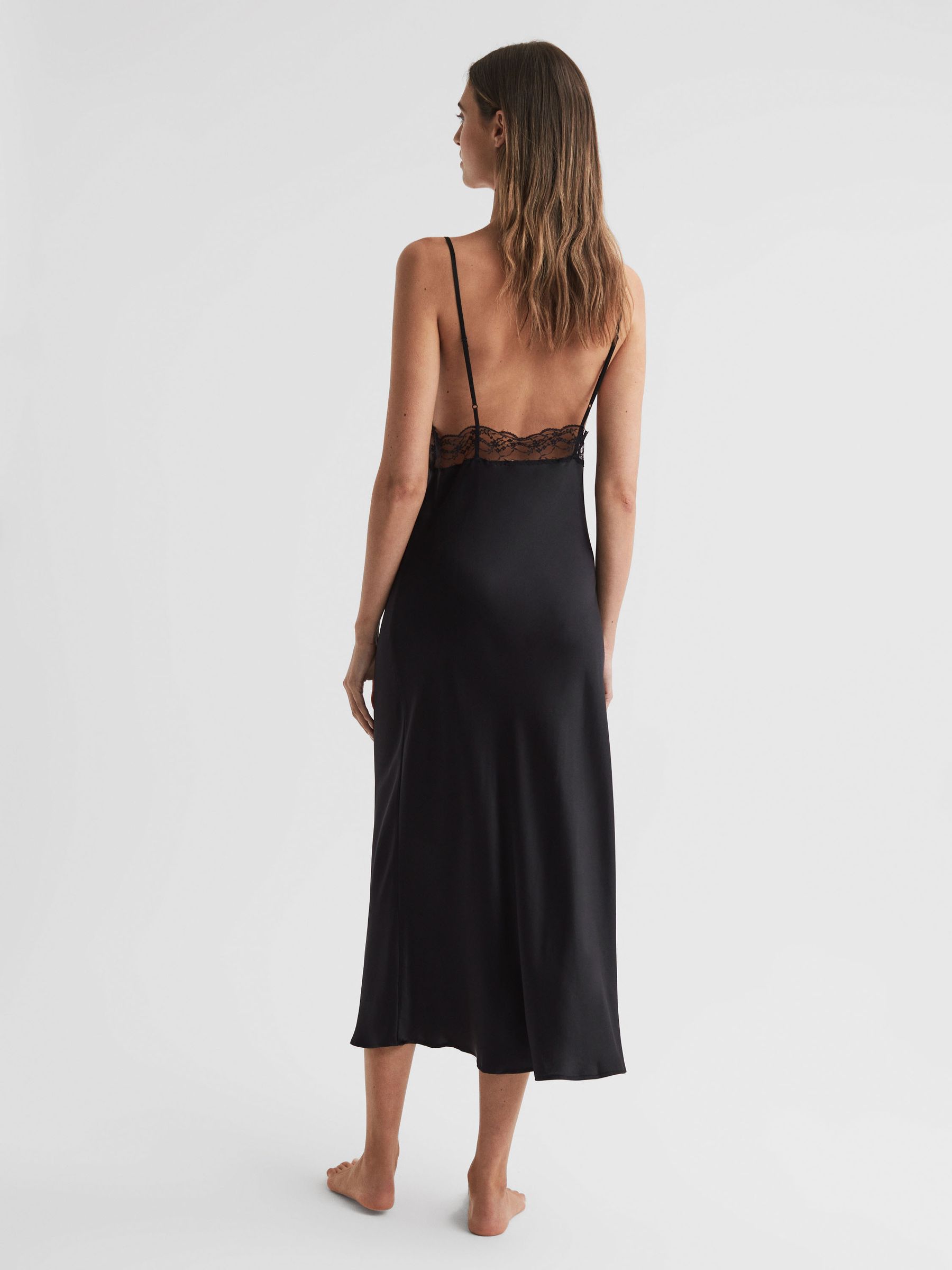Maison Essentiele Silk Lace Midi Dress in Black - Image 4 of 4