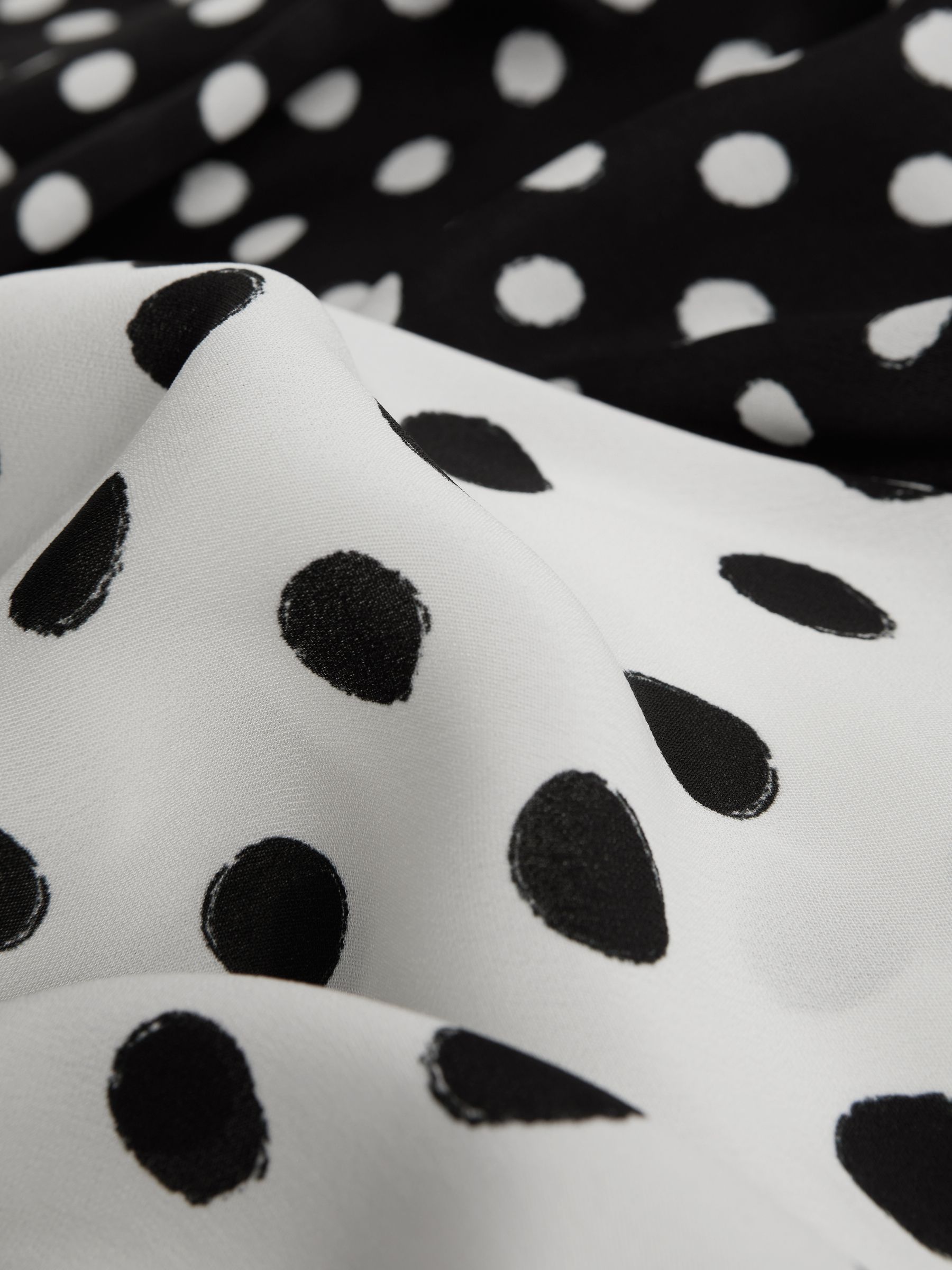 Florere Polka Dot Asymmetric Midi Dress in Black/White - Image 5 of 5
