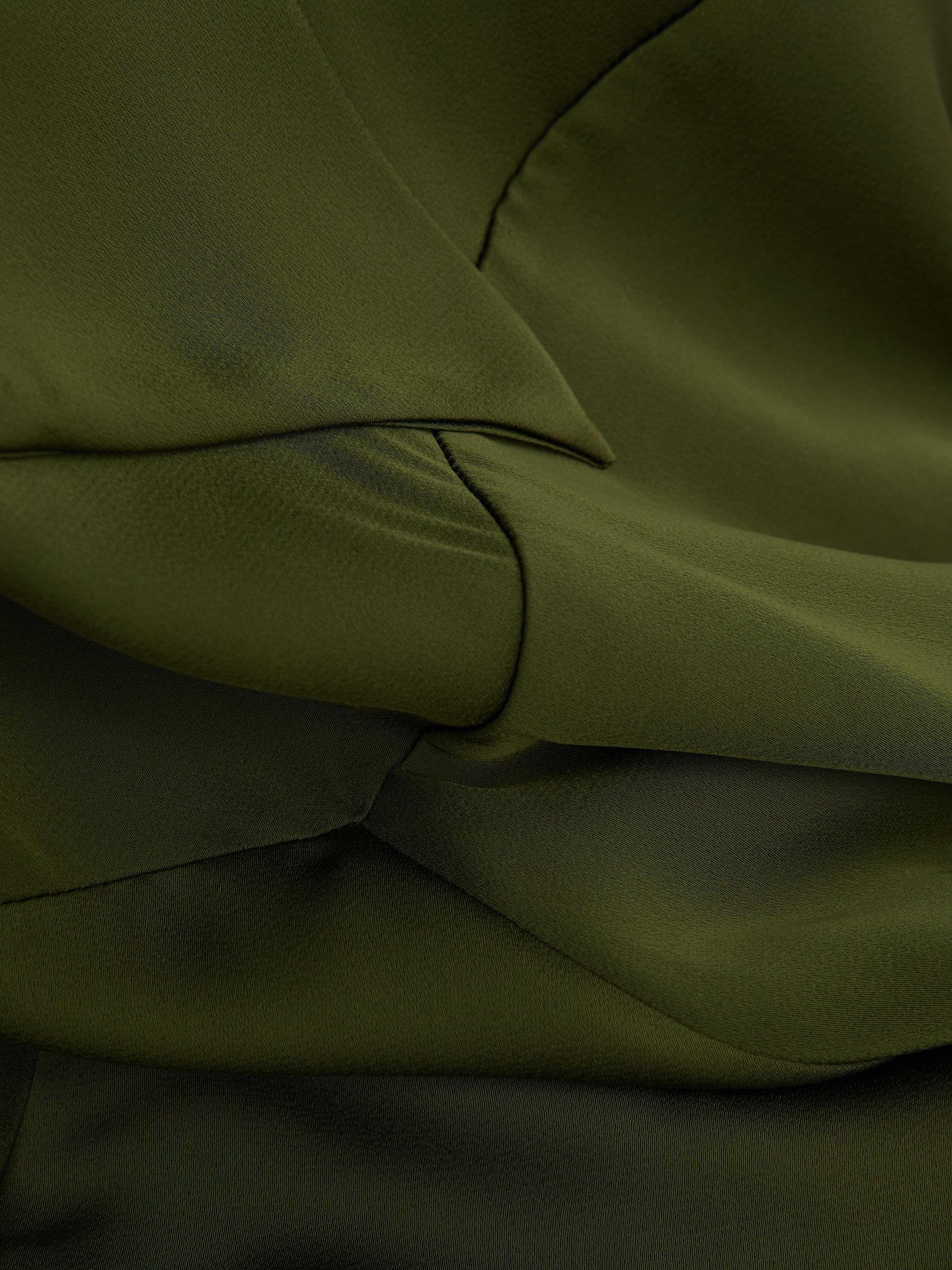 Florere Halterneck Asymmetric Midi Dress in Khaki - Image 6 of 6