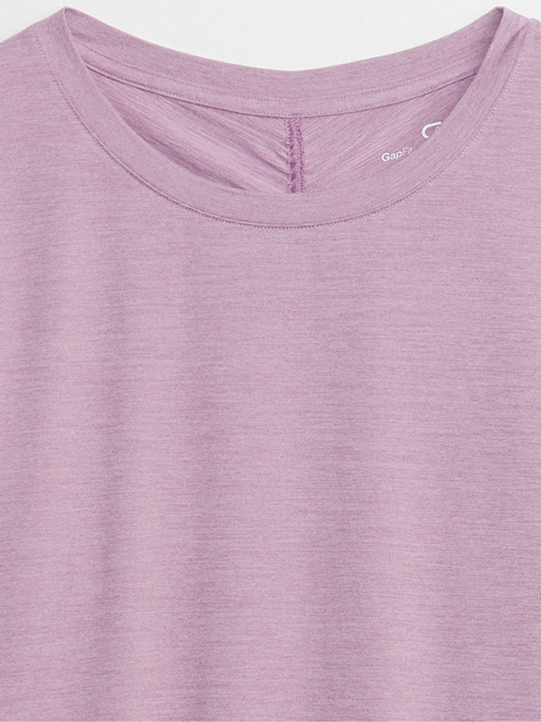 Purple Fitted Ruched Long Sleeve Crew Neck Top - Image 4 of 4