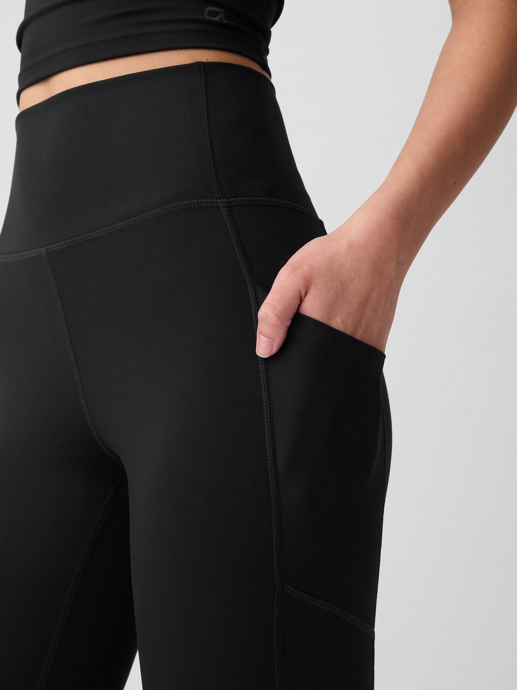 Black Full Length High Waisted Studio Leggings - Image 5 of 6