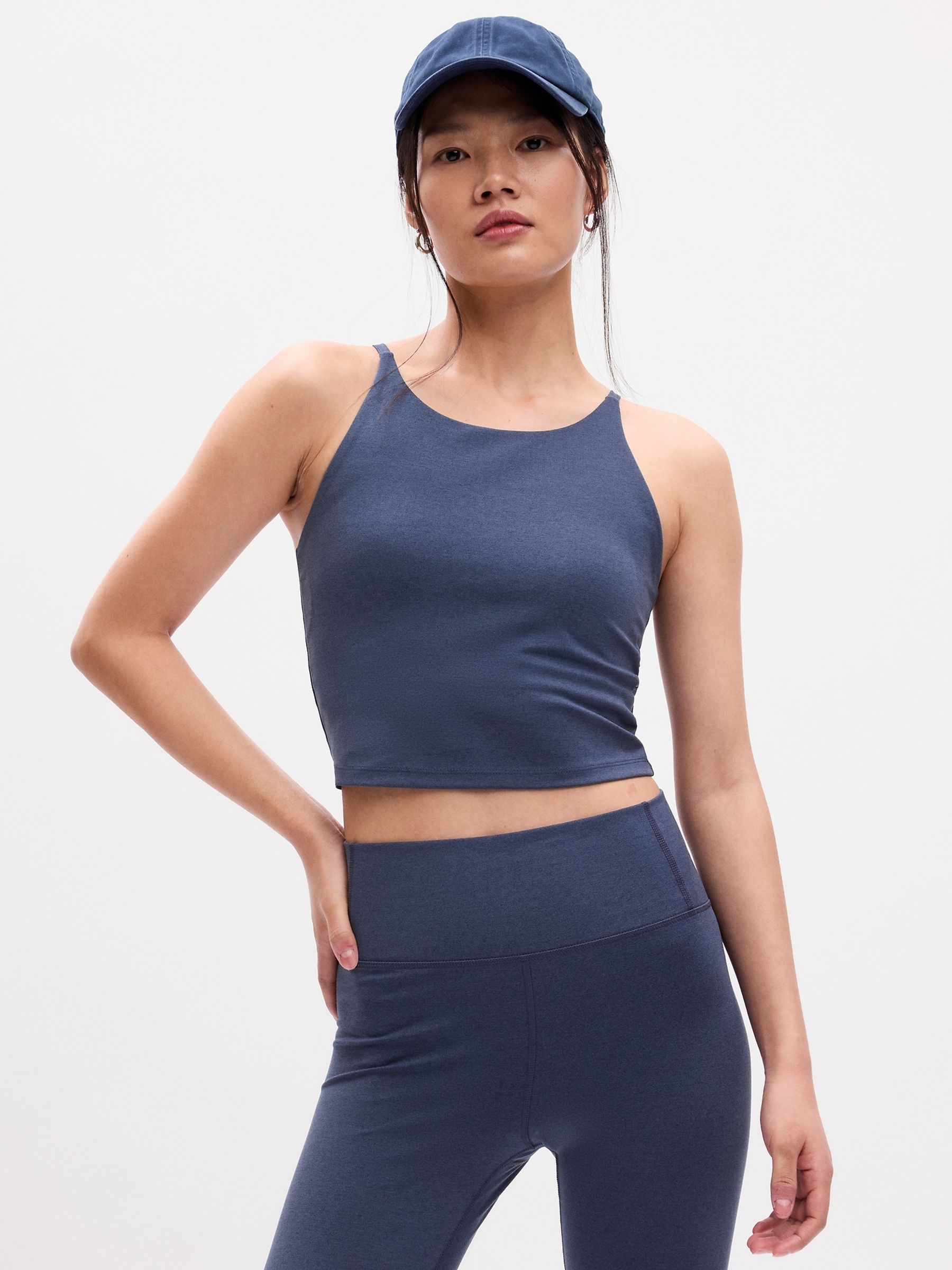Navy Blue Studio Longline Sports Bra - Image 1 of 2