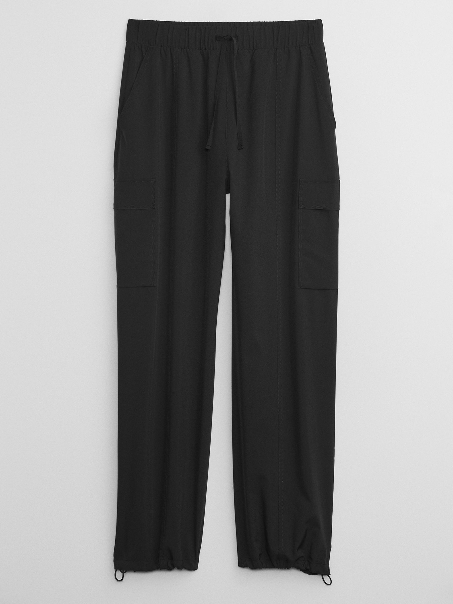 Black Fit Parachute Runaround Cargo Trousers - Image 3 of 4