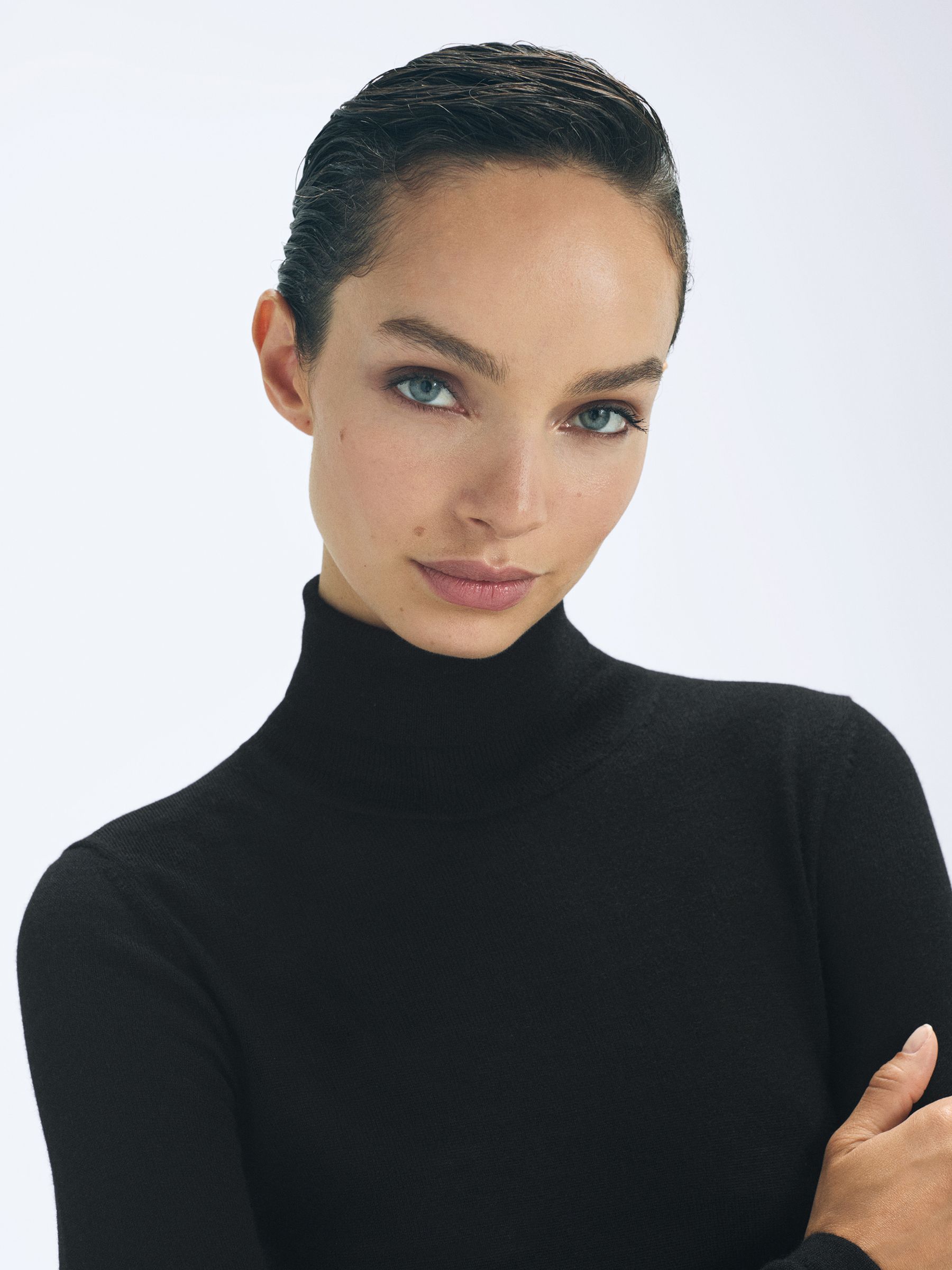 Atelier Cashmere Roll Neck Top in Black - Image 3 of 5
