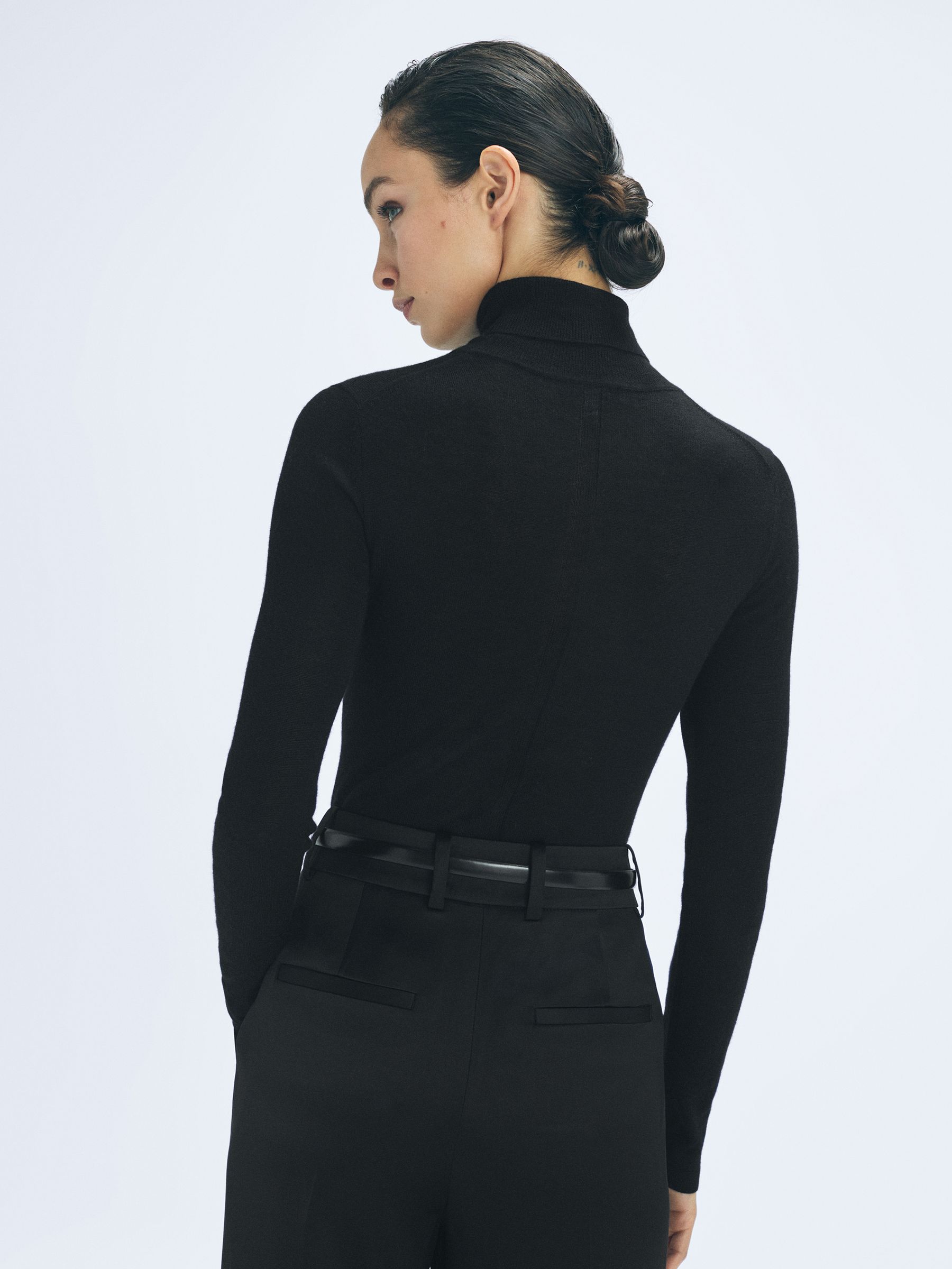 Atelier Cashmere Roll Neck Top in Black - Image 4 of 5