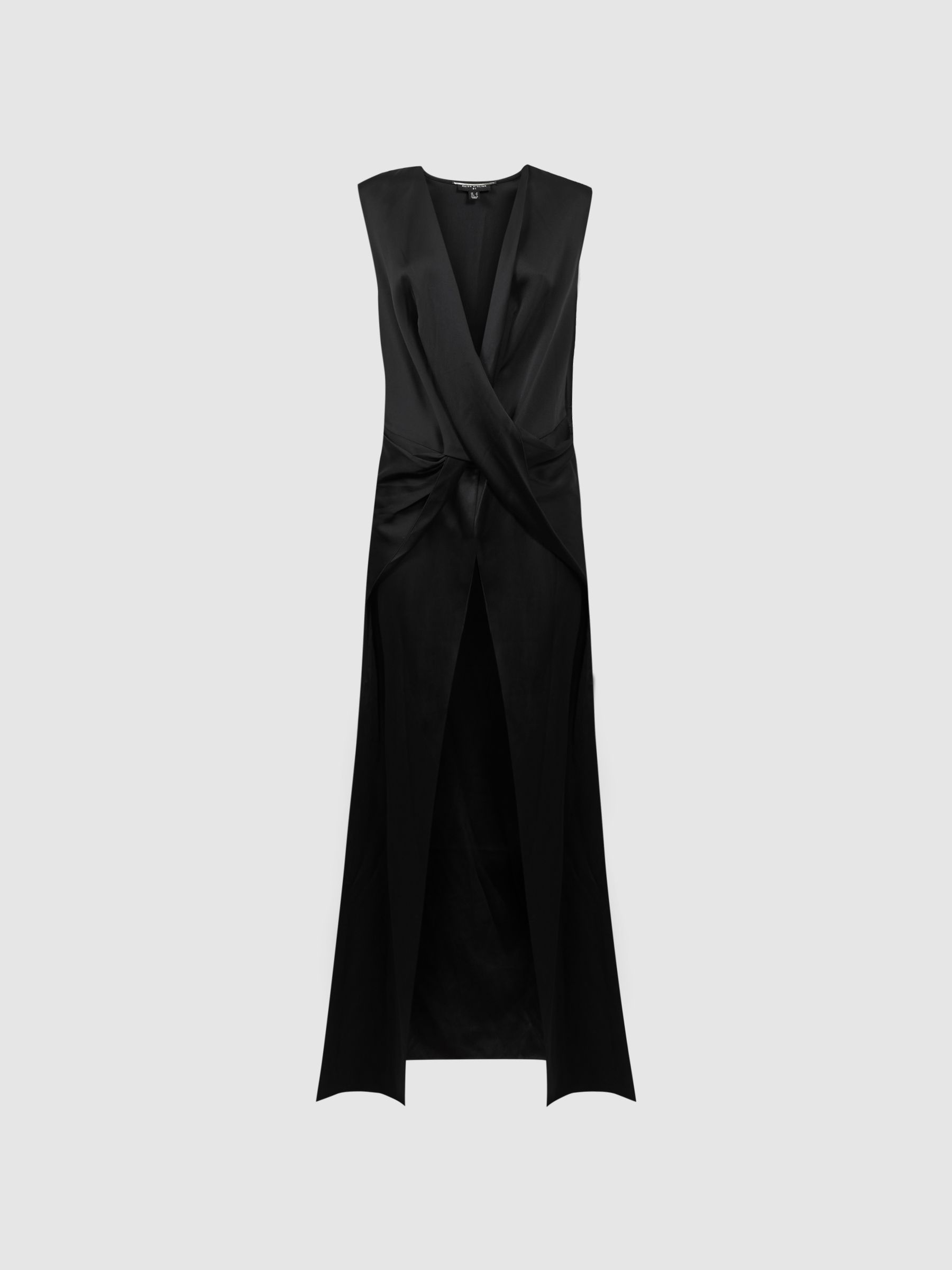 Draped Plunge Neck Maxi Top in Black - Image 2 of 6 Draped Plunge Neck Maxi Top in Black - Image 2 of 6