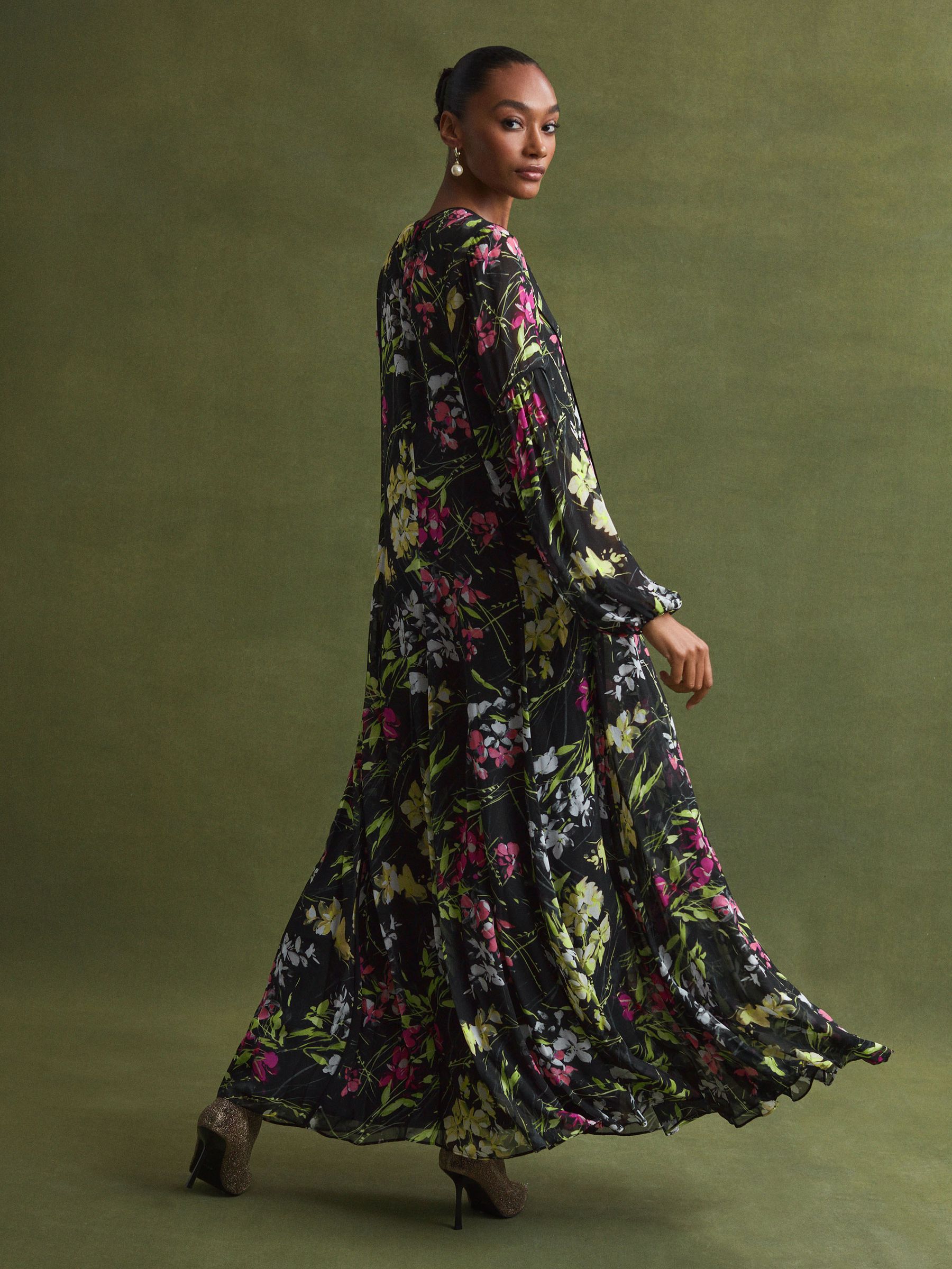 Florere Printed Maxi Dress in Black - Image 4 of 5