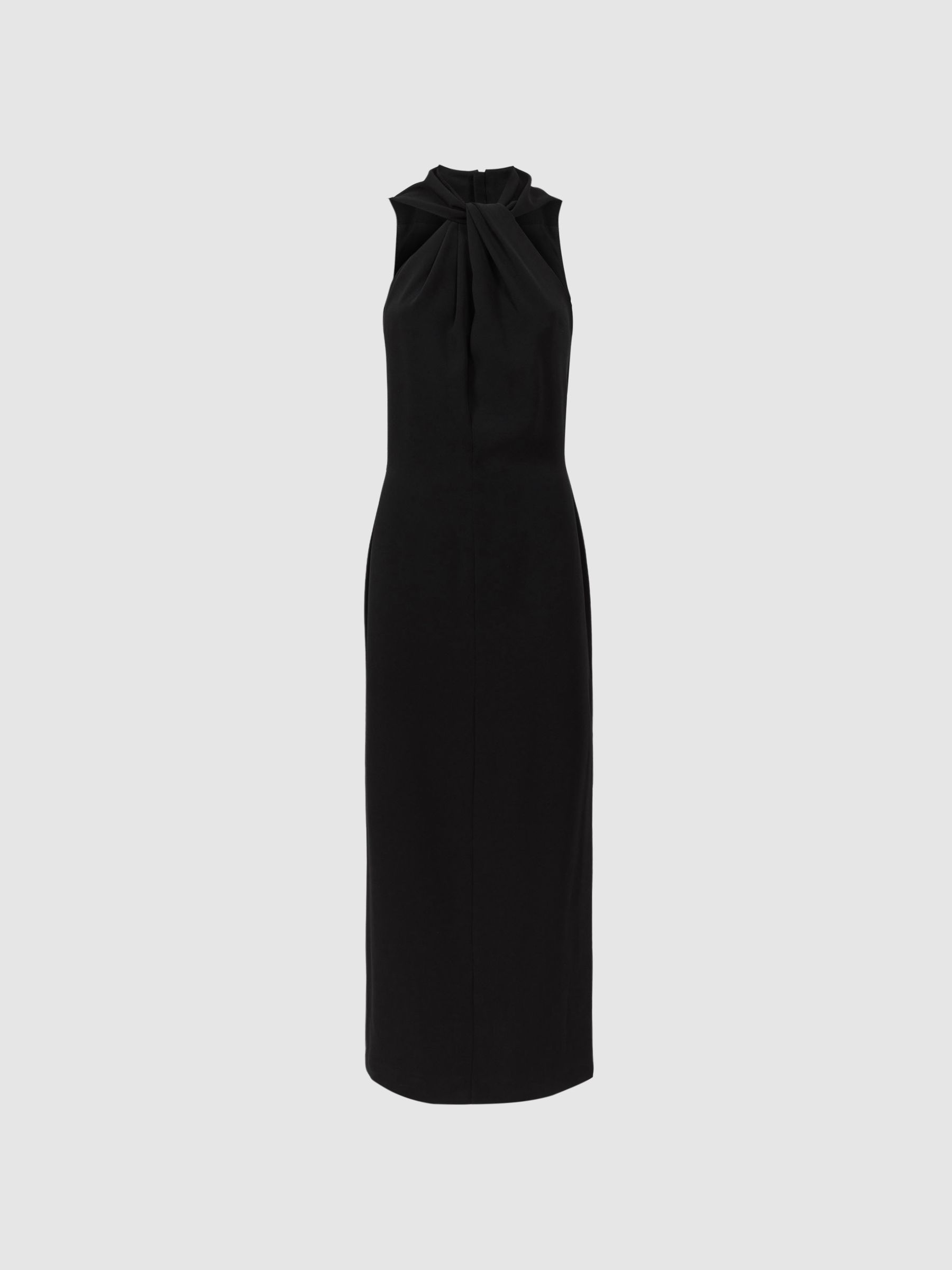 Halter Neck Midi Dress in Black - Image 2 of 4
